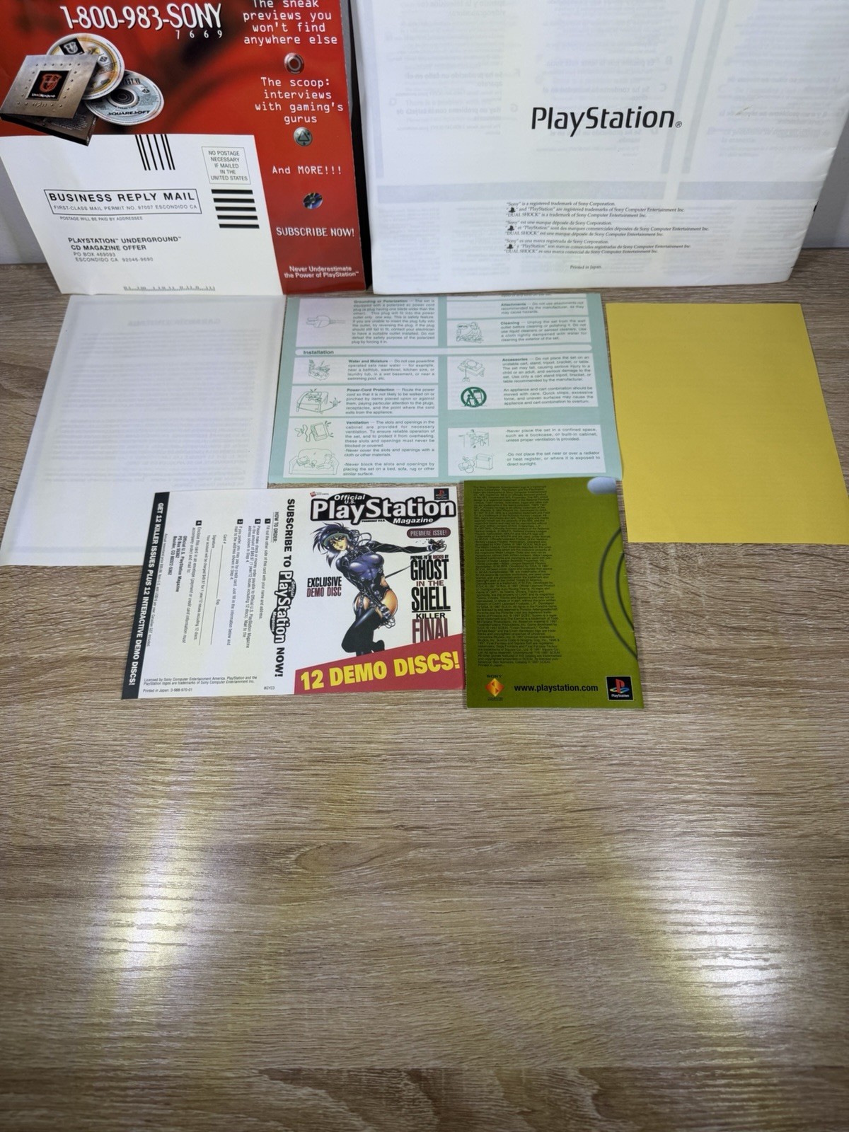 Sony PlayStation 1 PS1 Console Bundle (SCPH-7001) W/ Reg Card Manual & Inserts ✅