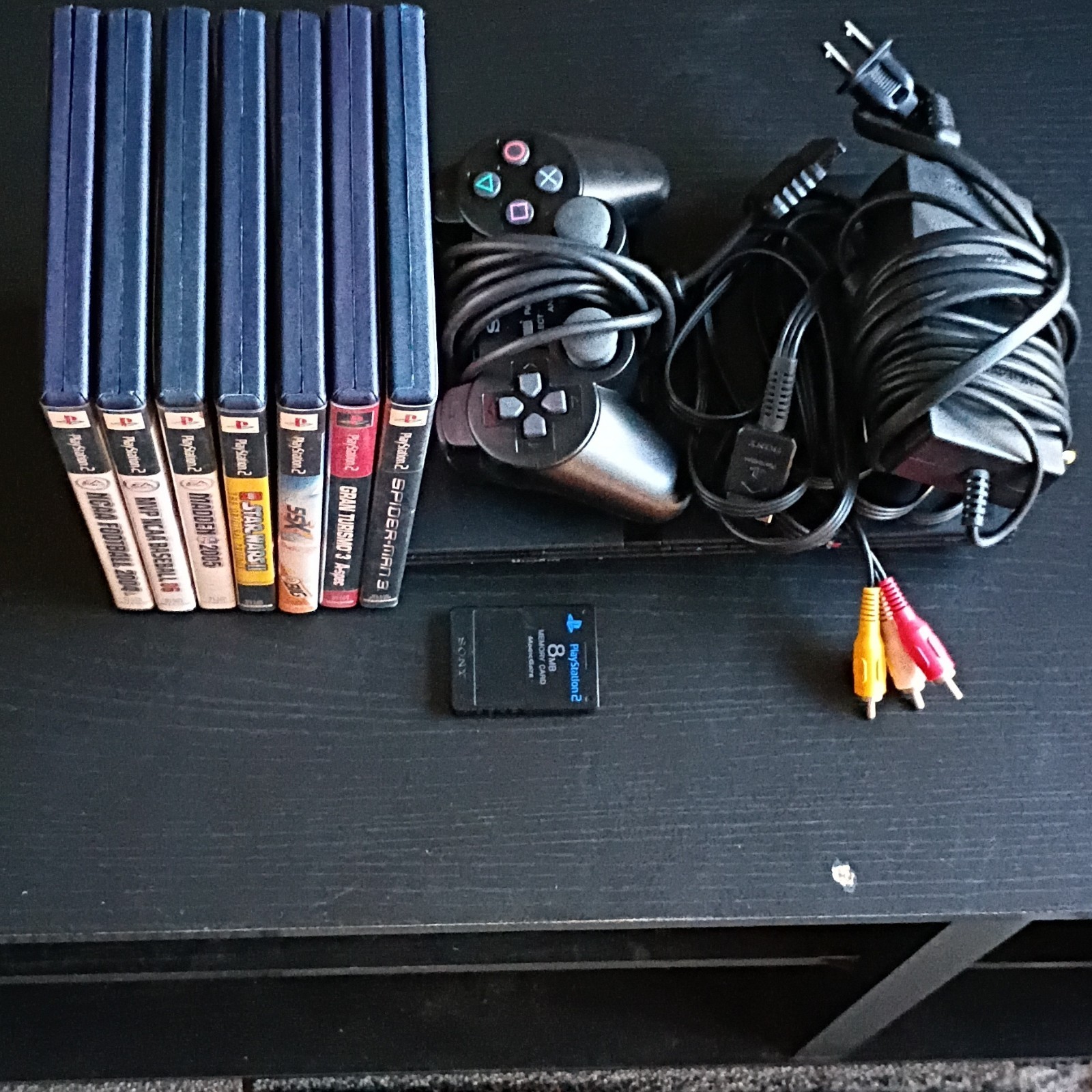PS2 Slim Console Spiderman 3 Bundle: 7 Games, Controller & Memory Card (Tested)