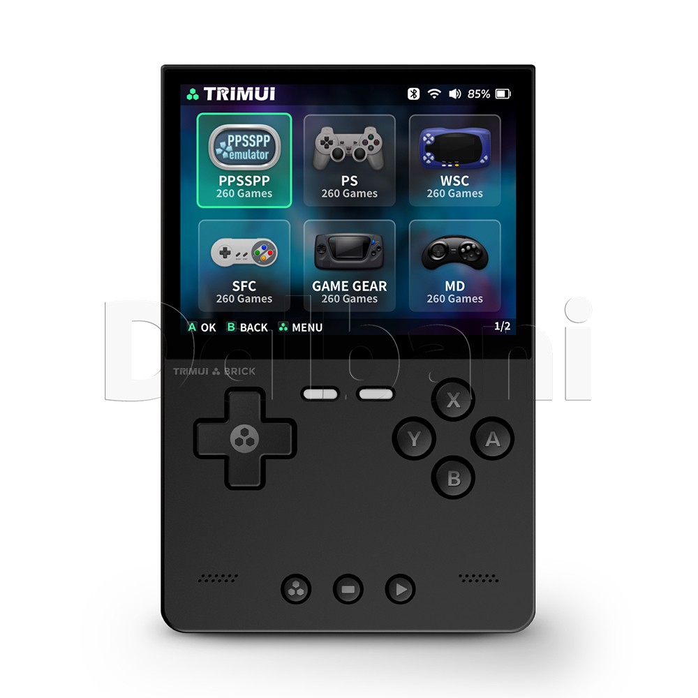 TrimUI Brick Black Open Source Handheld Game Console with 64GB