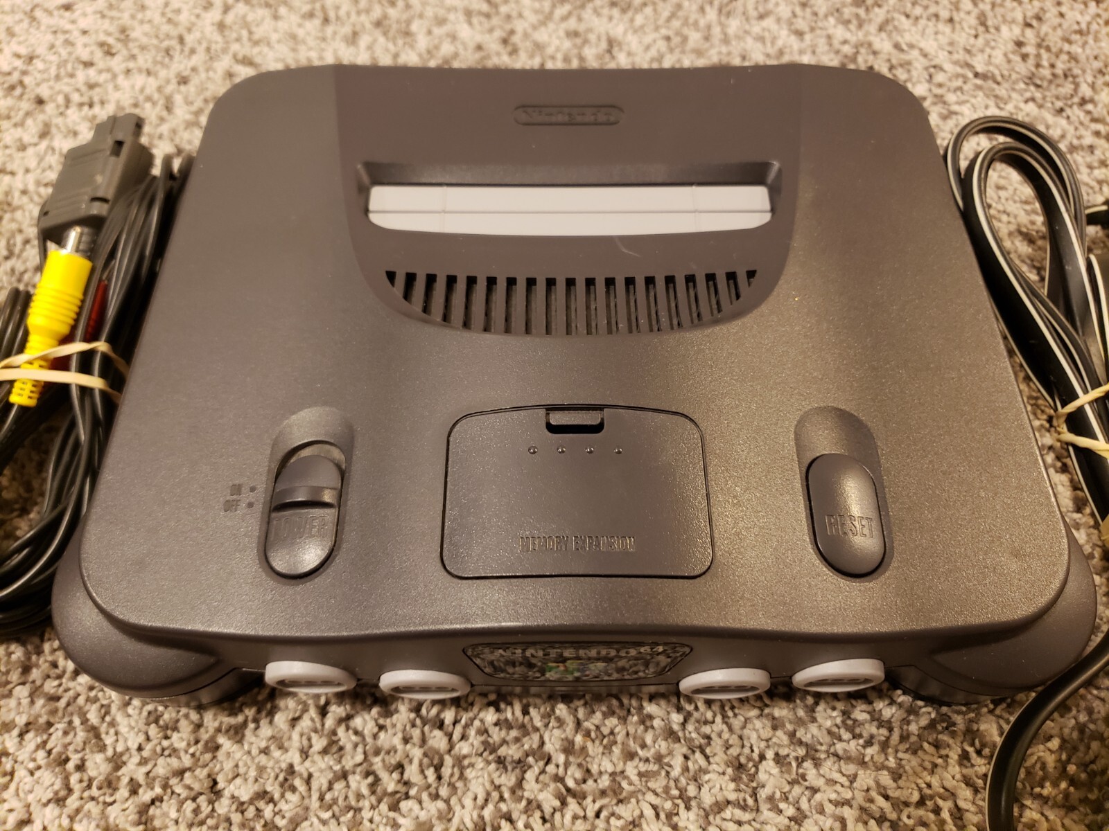 Nintendo 64 N64 System Console w OEM Controller, Jumper Pak ALL OEM CORDS, WORKS
