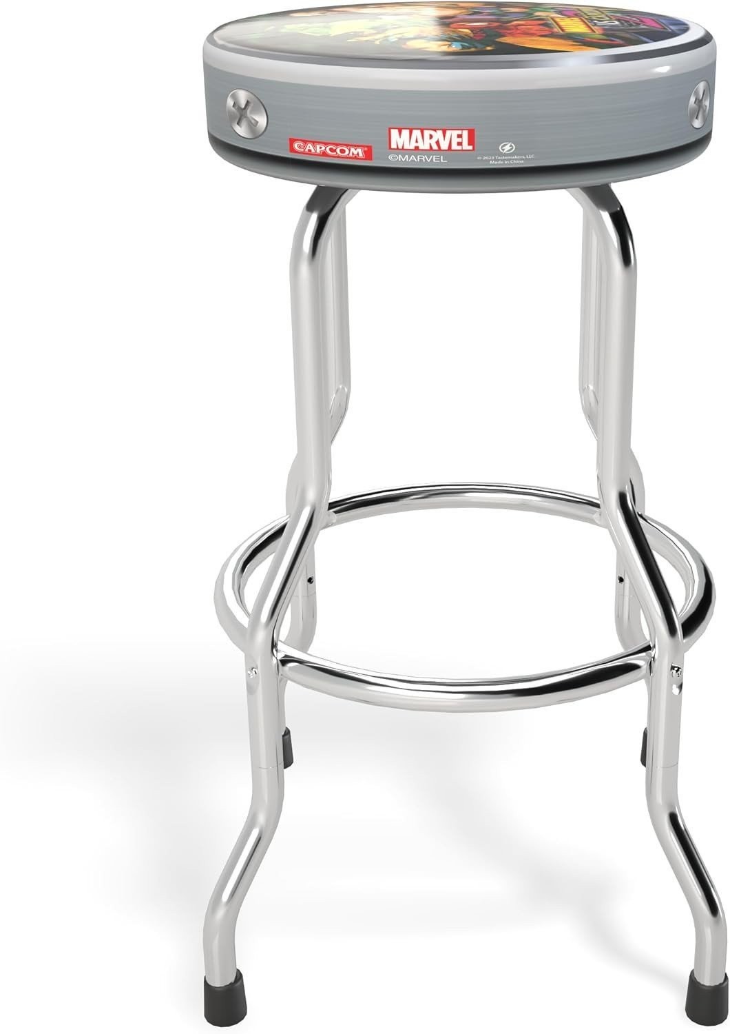 Arcade1Up Marvel VS Capcom 2 Adjustable Arcade Stool Chrome Steel