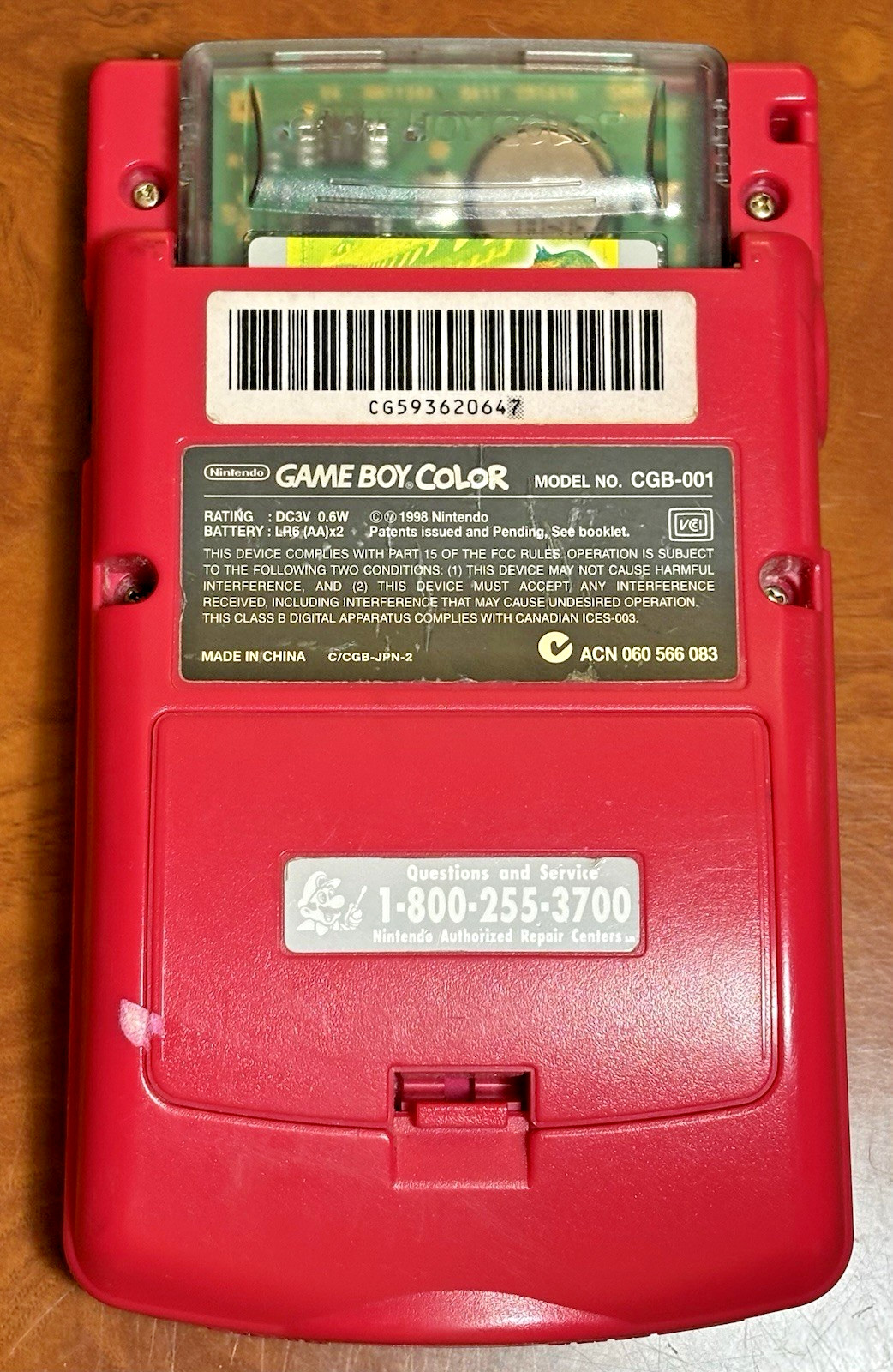 Nintendo Game Boy Color Console – Berry Pink (CGB-001) – Tested & Working