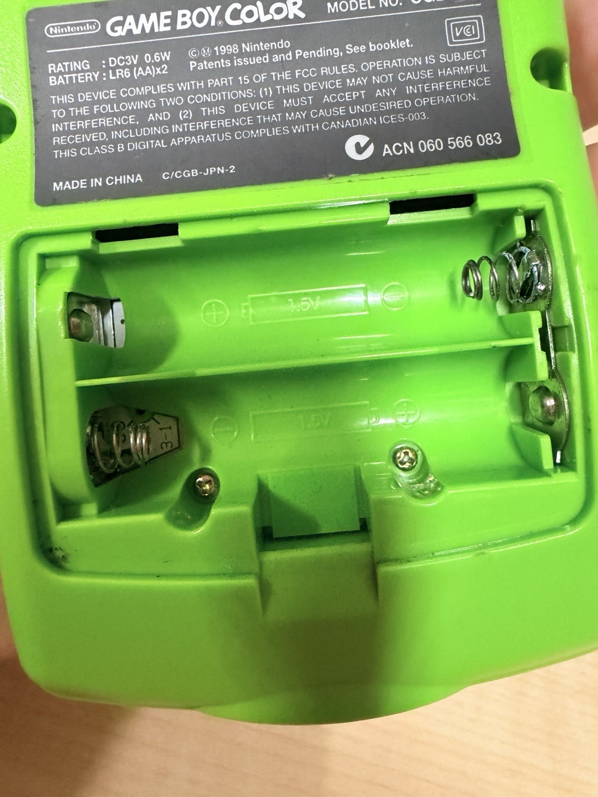 Nintendo Game Boy Color Kiwi/Lime Green Handheld System (CGB-001) [Tested/Works]