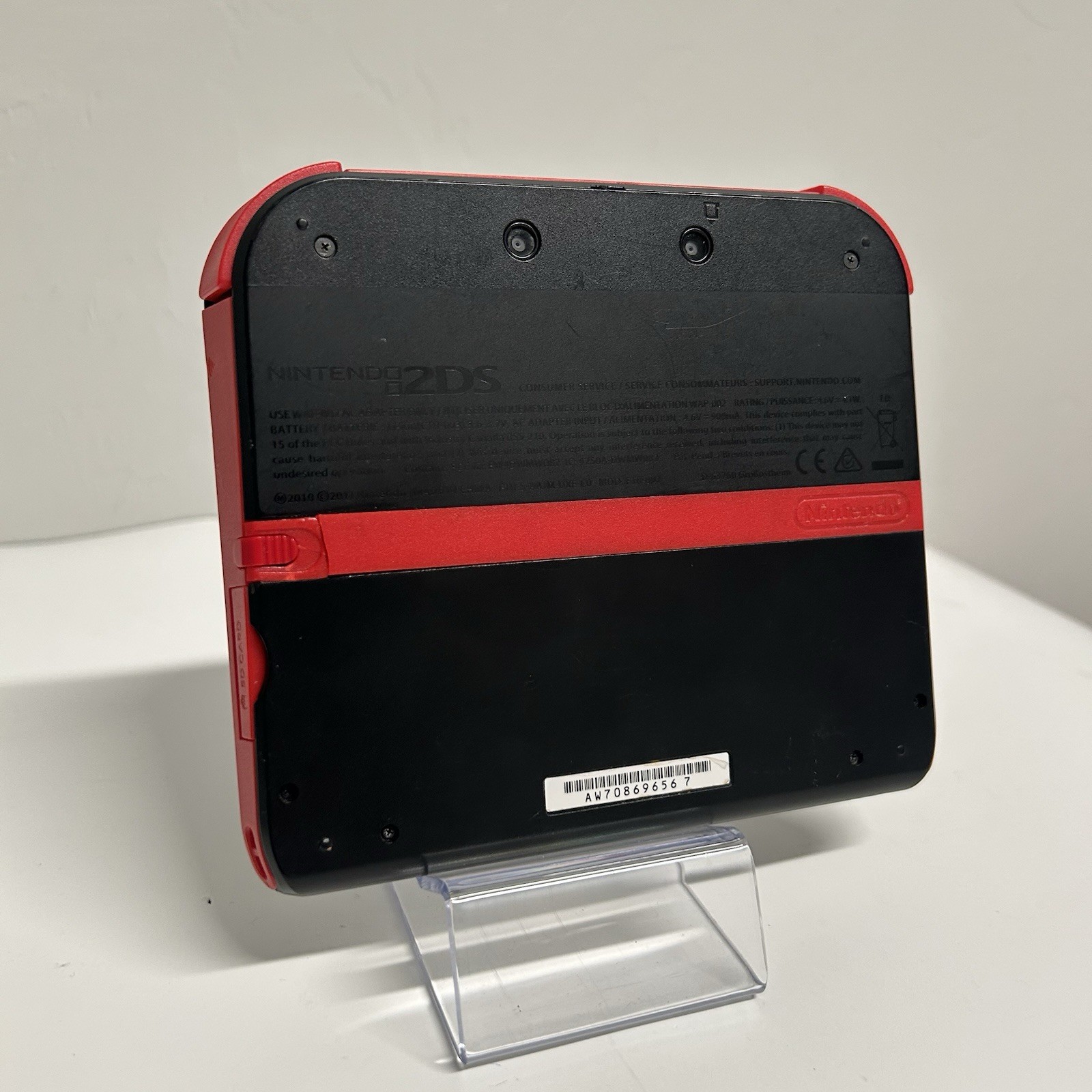 Nintendo 2DS Red/Black Handheld Console With Original Box Tested Working!