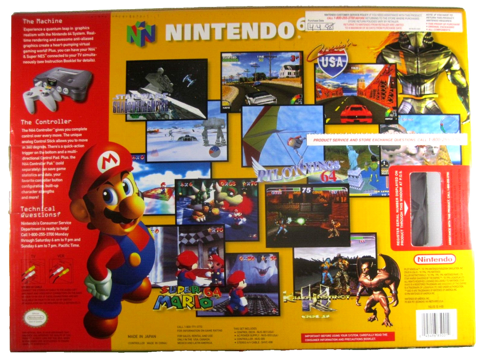1996 Original Launch Nintendo 64 N64 Vintage Console New retro game collectable