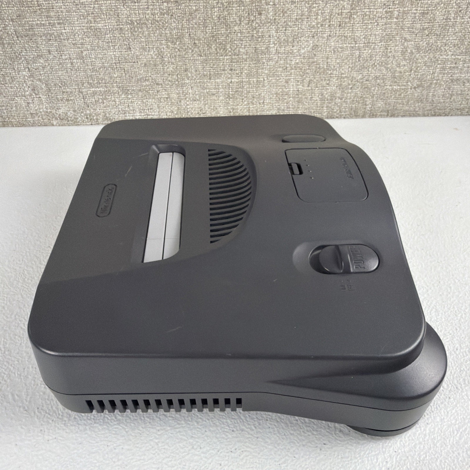Nintendo 64 Console ONLY – NUS-001 (USA) – Charcoal Tested Working W/ Jumper Pak