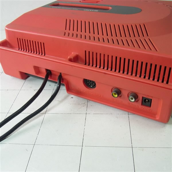 Twin Famicom Disk System Sharp Game Console Red AN-500R Working tasted