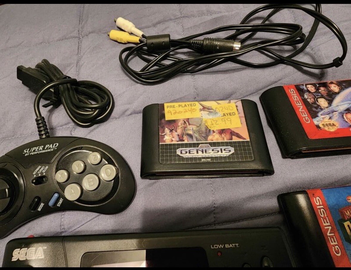 CLEAN! Sega Genesis Nomad With Battery Pack, 12 Games, Accessories, +!