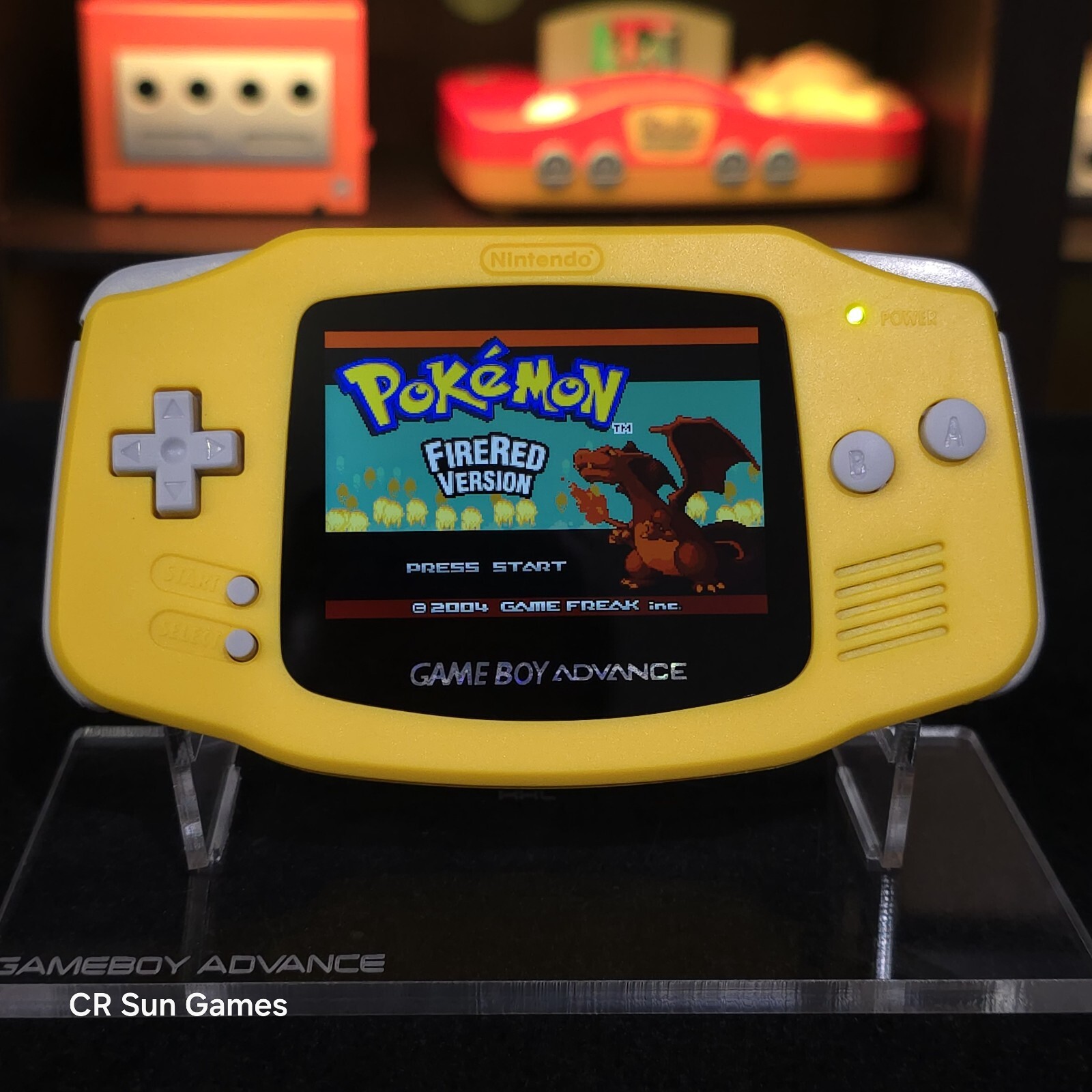 Yellow Game Boy Advance GBA Console with iPS V5 Backlight Backlit LCD MOD