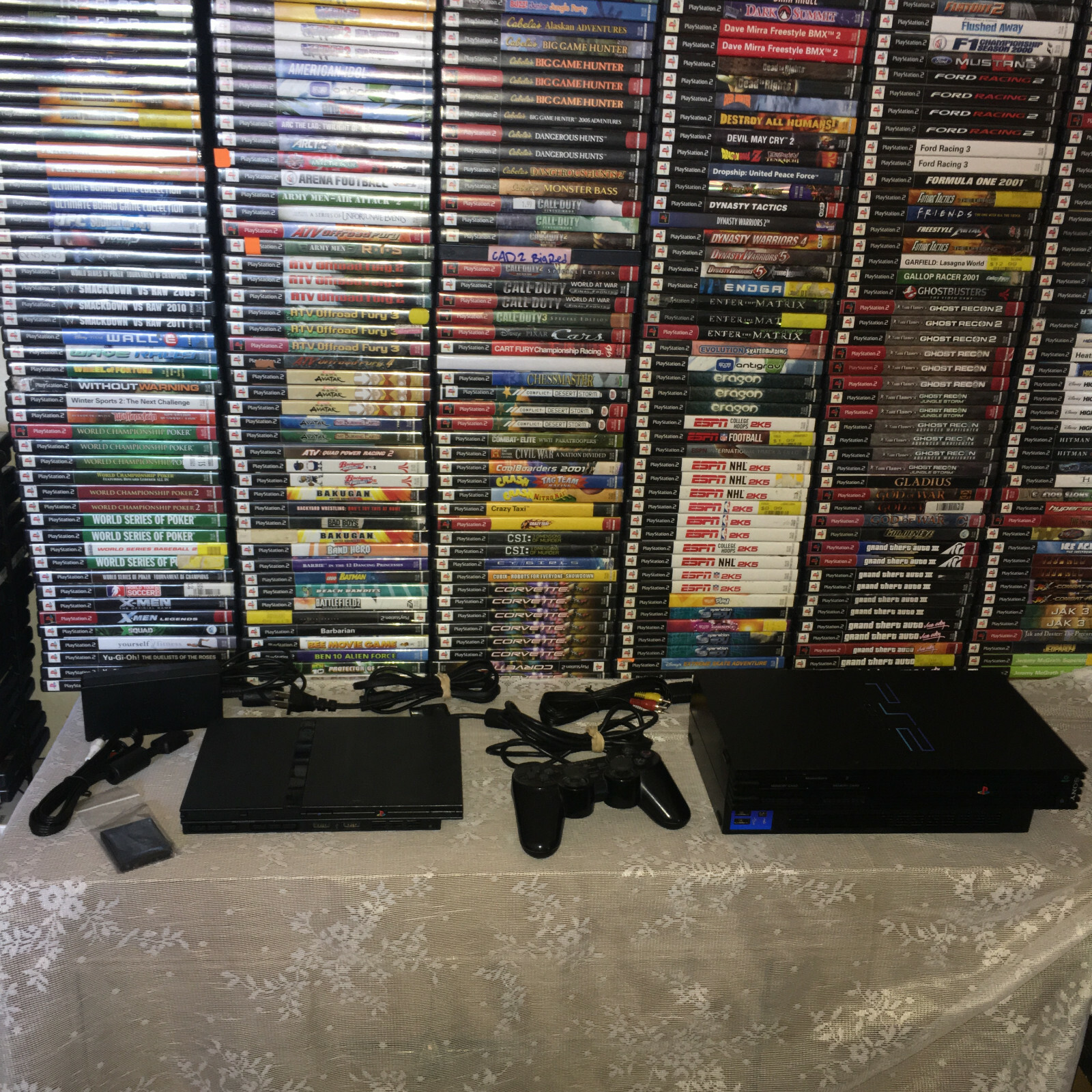 SONY PLAYSTATION 2 PS2 FAT OR SLIM CONSOLE LOT BUNDLE WITH 7 GAMES