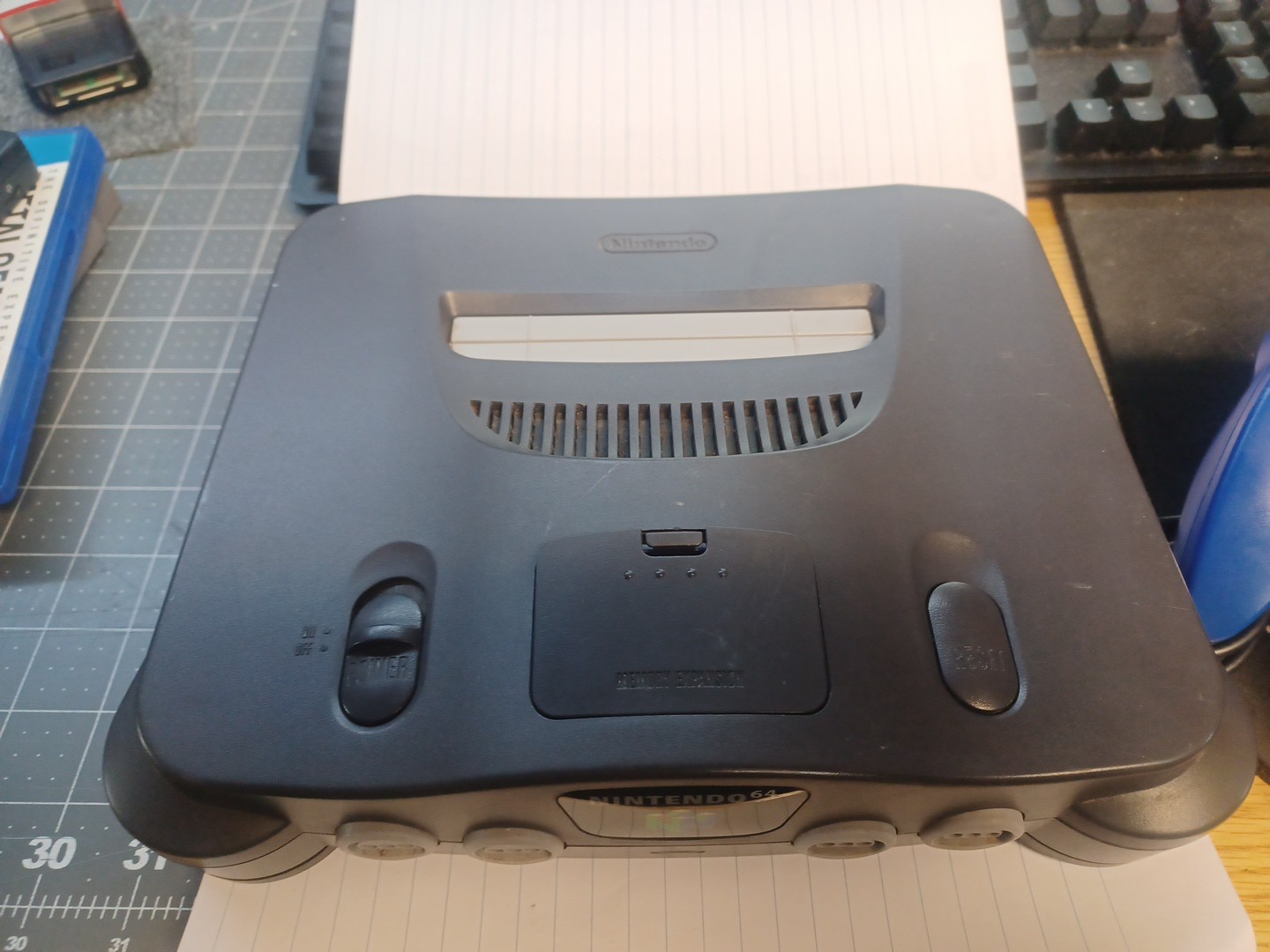 Nintendo 64 Black NUS-001(USA) Console Only- Tested- No Memory Pak- 1 Controller