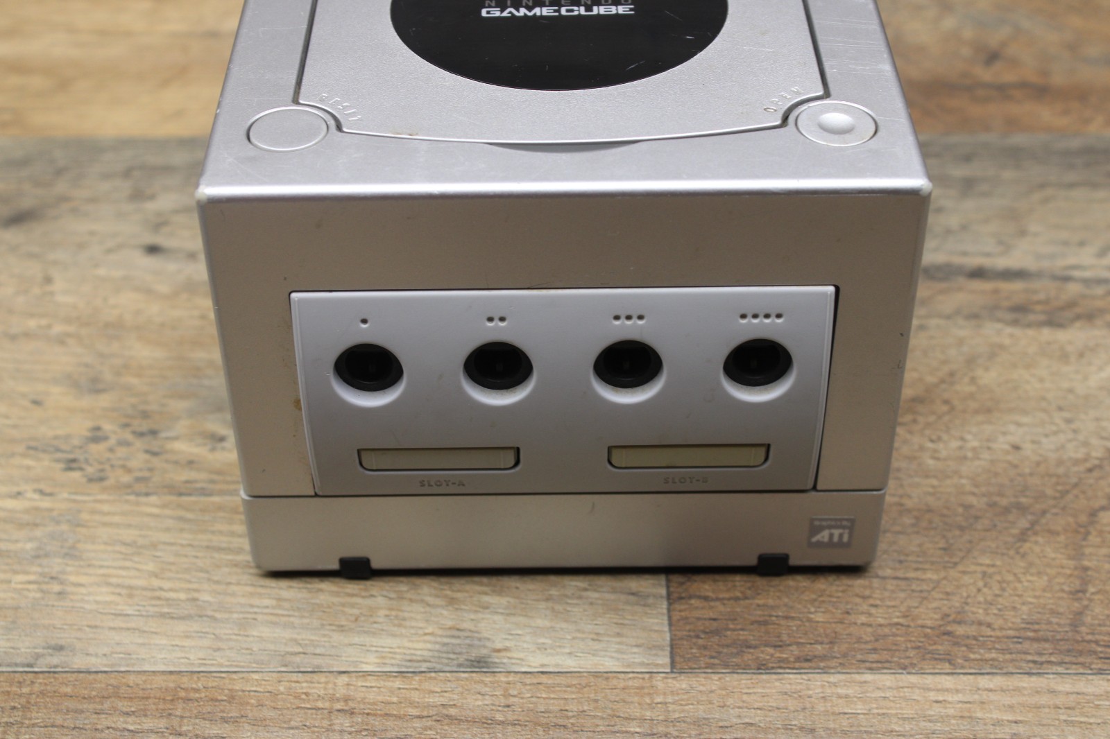 Nintendo GameCube Platinum Silver DOL-001 USA | Console Only – Tested Discolored