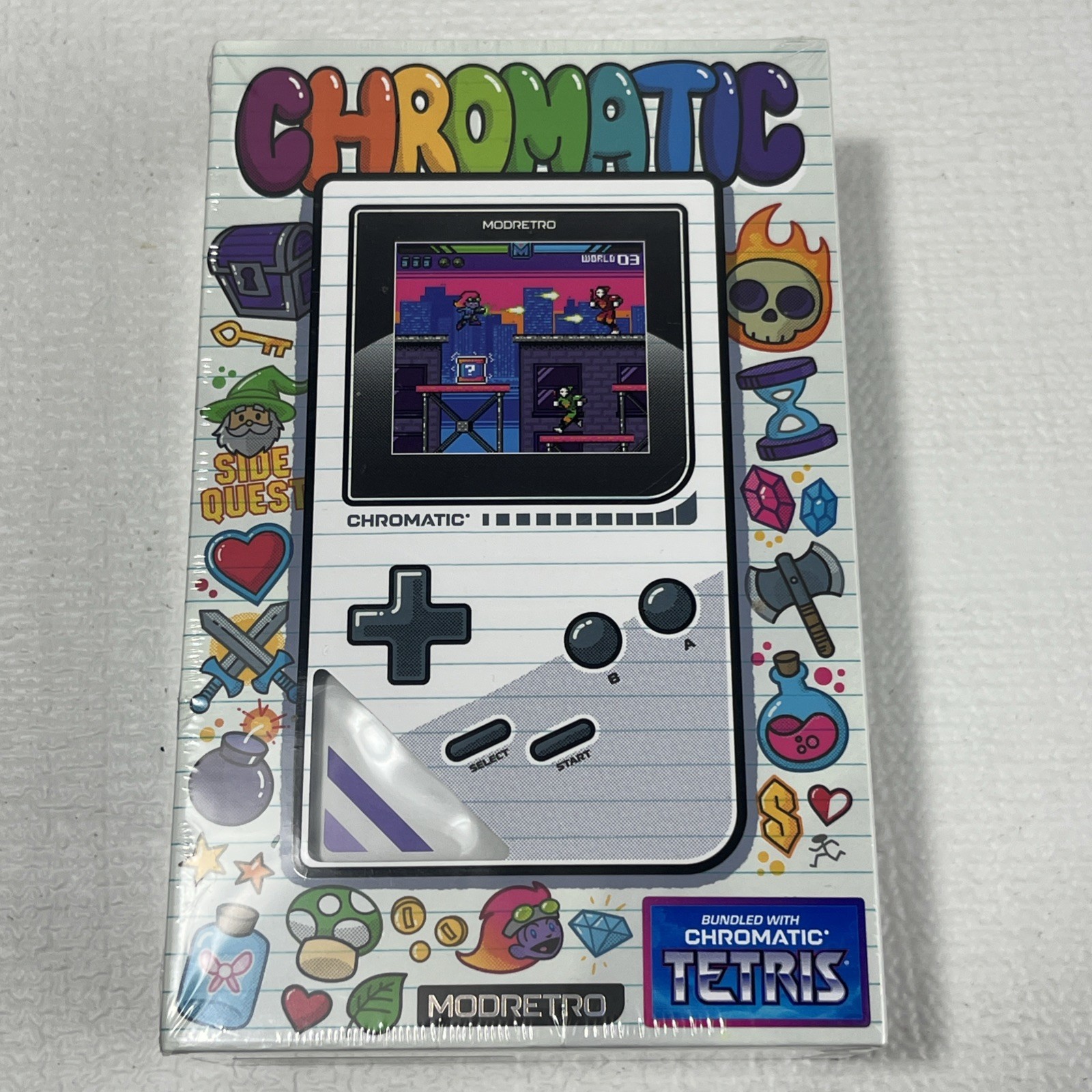 Mod Retro Chromatic w/ Tetris Game NEW Sealed Grey Gorilla Glass