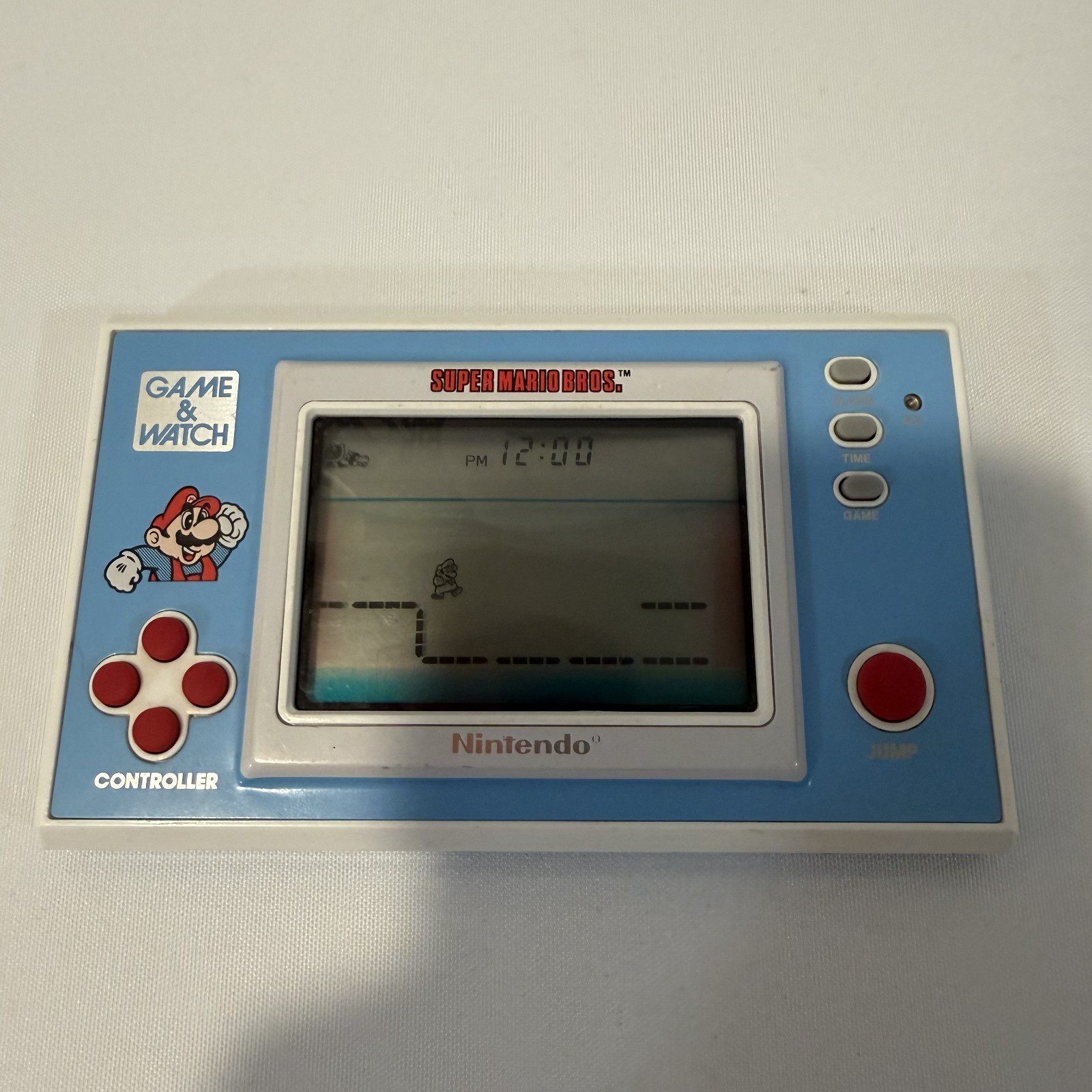 Nintendo Game & Watch 1988 Super Mario Bros Blue Handheld Tested Working Console