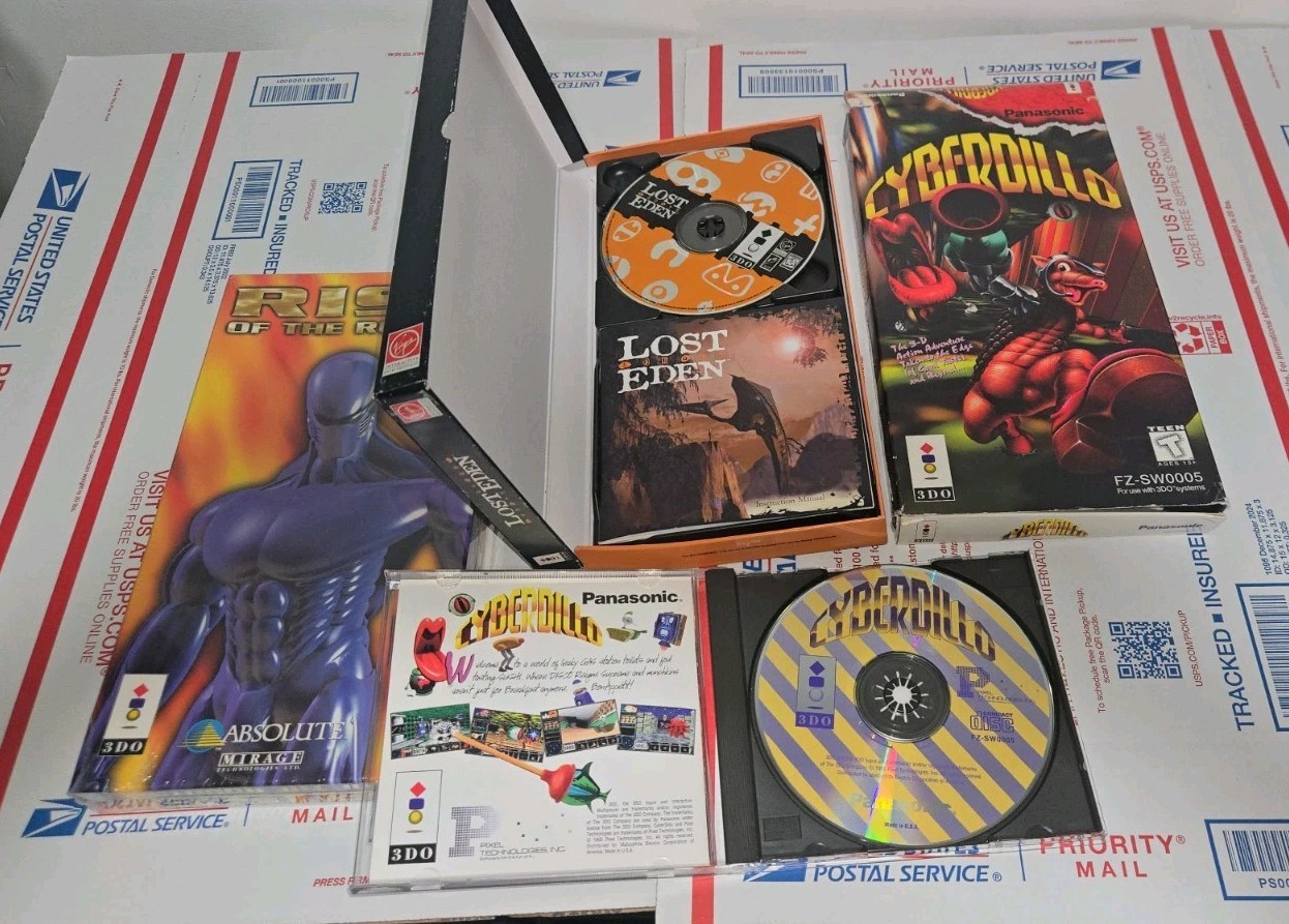 5 3DO Games Including New Sealed Rise Of The Robots, Lost Eden, Cyberdillo