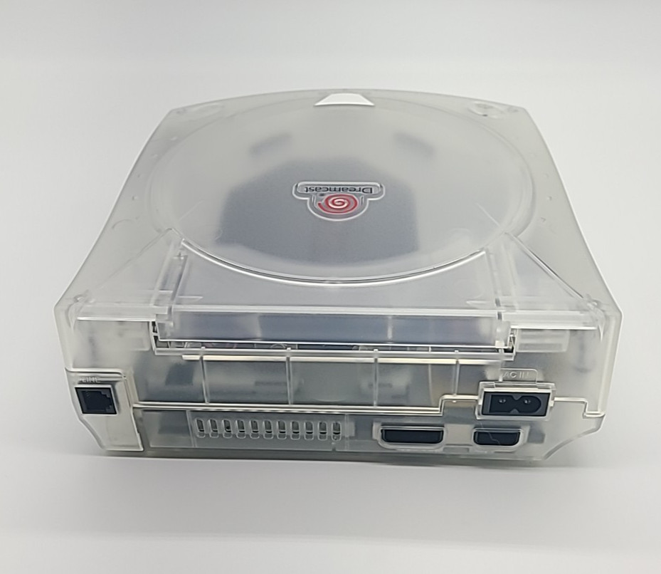 Sega Dreamcast Console System Bundle Clear Case & New Clock Battery HKT-3020