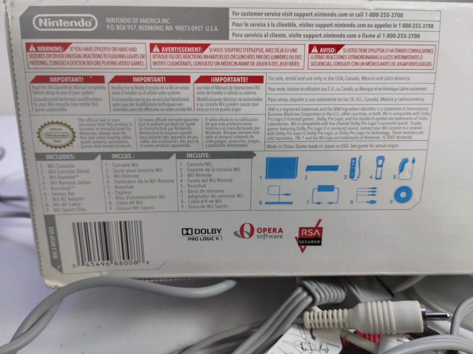 Nintendo Wii RVL-001 Console Bundle Gamecube Compatible Motion Plus – Tested