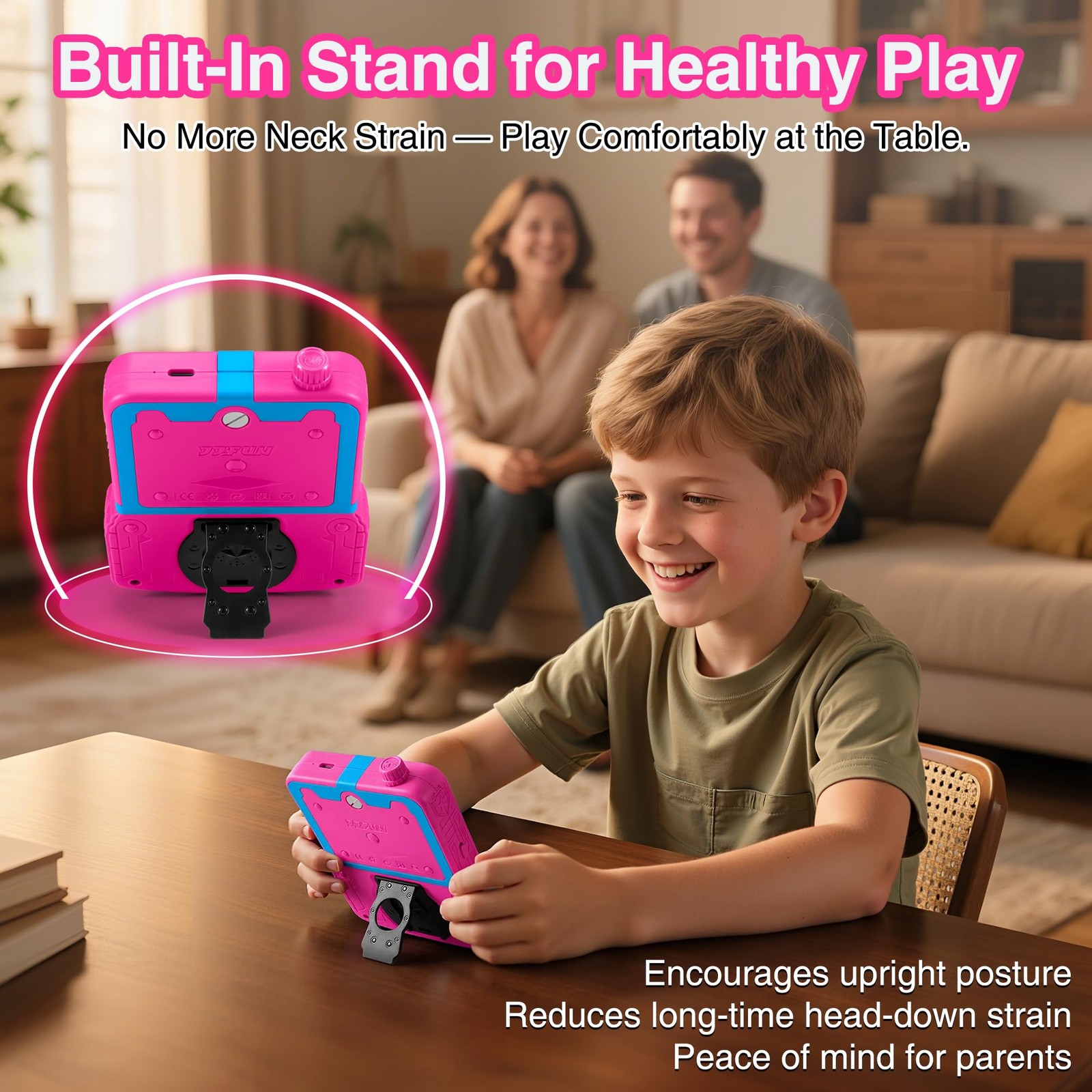 Handheld Game Console for Girls, 220 Retro Games Built-in, 3.5» HD IPS Screen,
