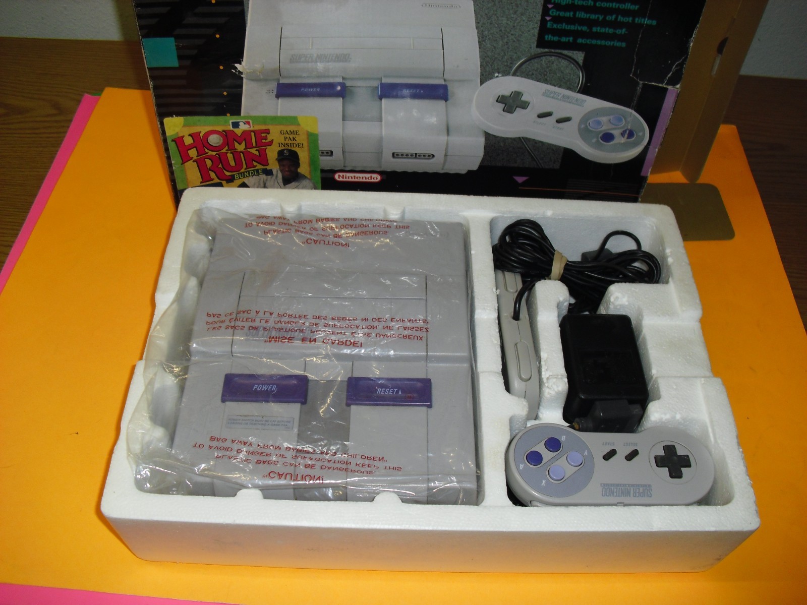 SNES Control Set Home Run Bundle w/o Ken Griffey game complete in box system!