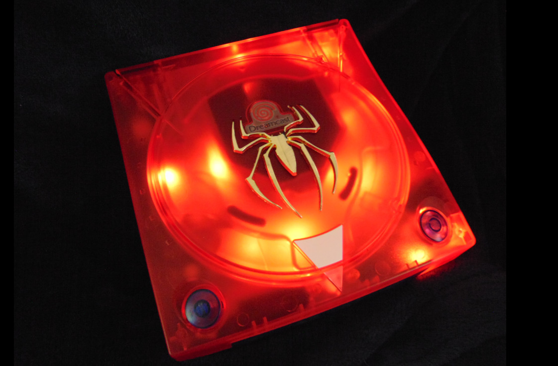 💙 SEGA Dreamcast HKT-3020 Home Console 💥 SEE THRU RED 💥 Custom🌟 glows ✨