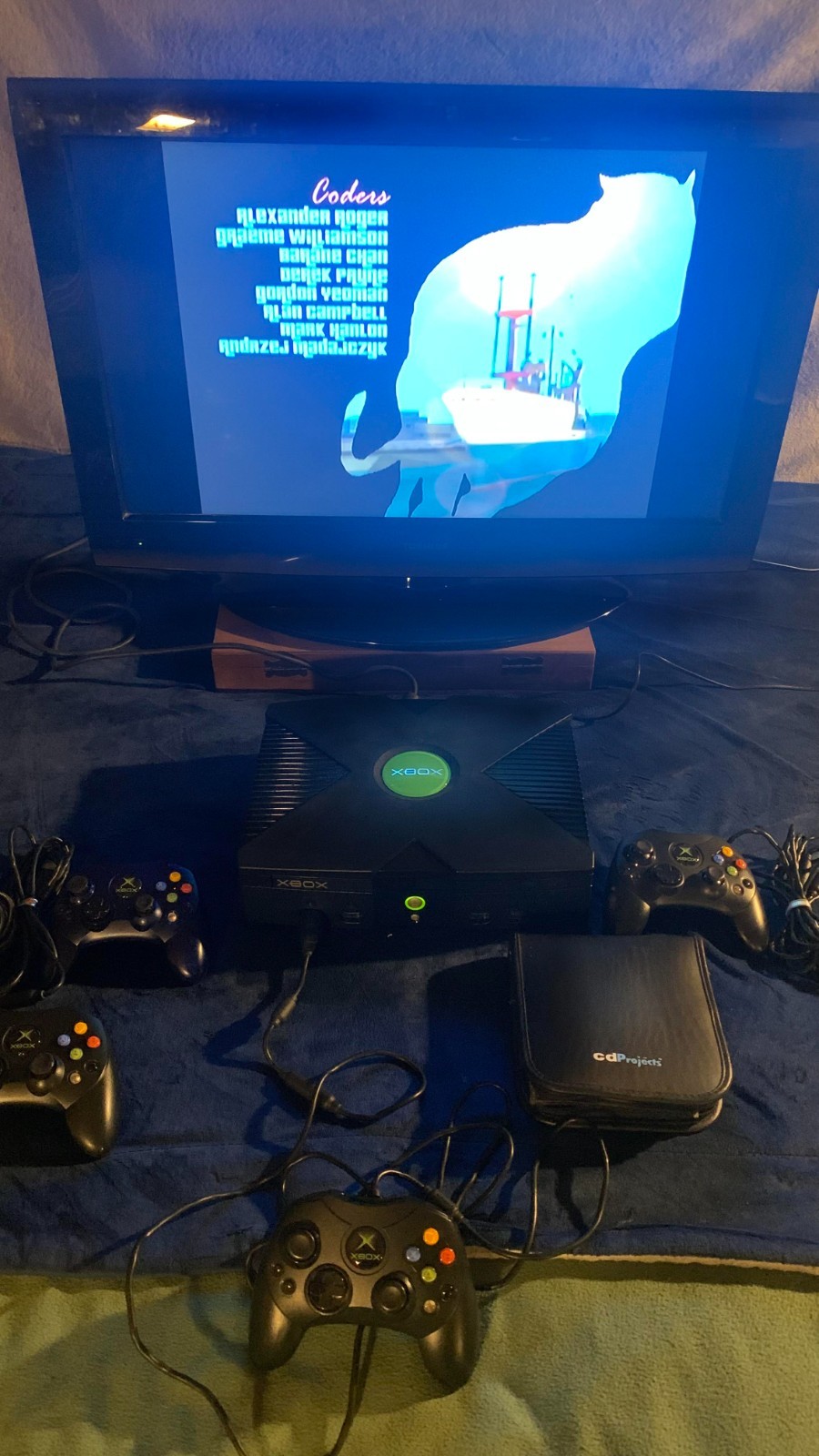 Xbox Original 8GB Home Console – Black 4 Duke Controllers, 10 Games MINT!