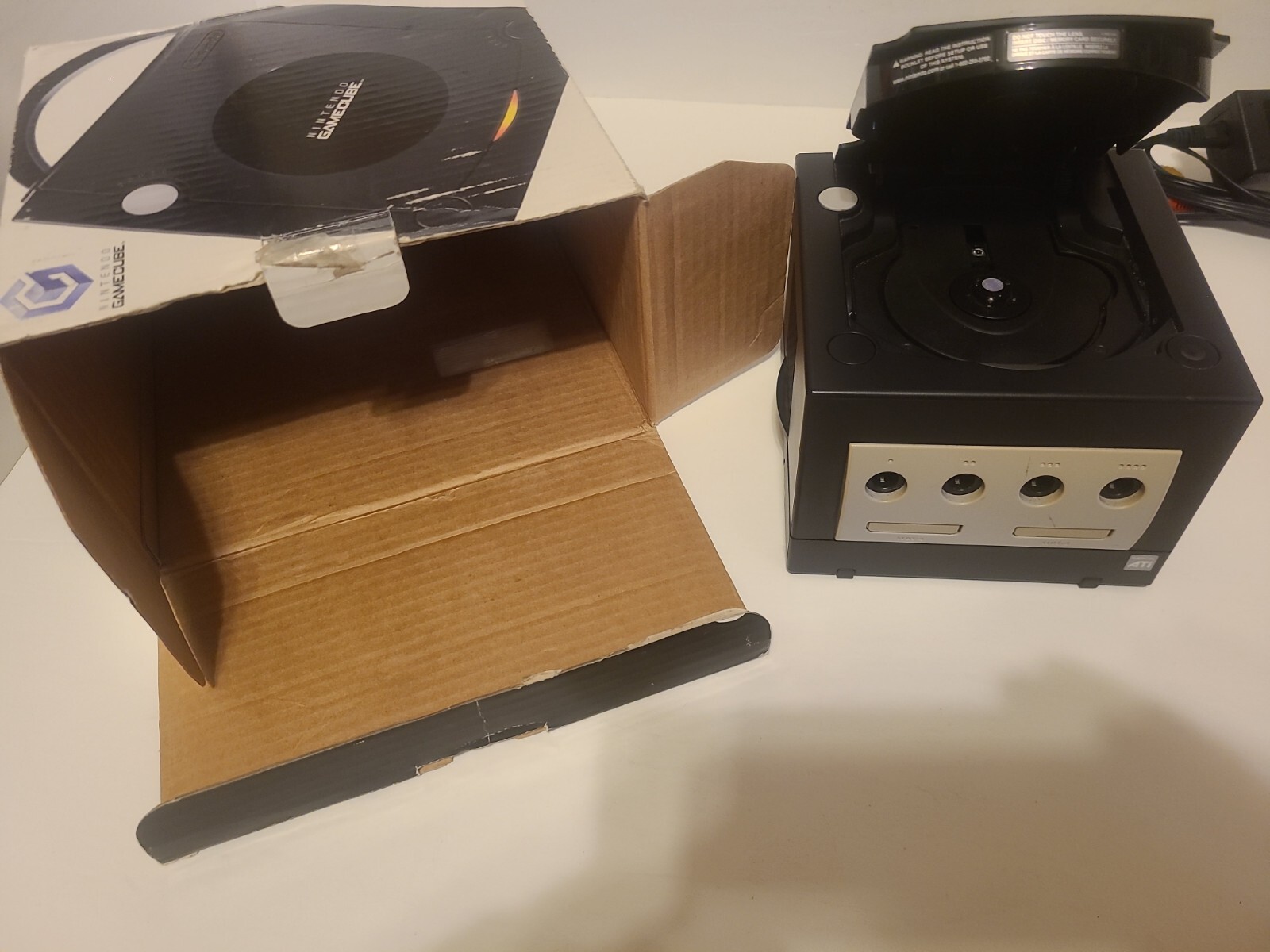 Nintendo Game Cube Black Console Box Spice Orange Controller Mario Golf