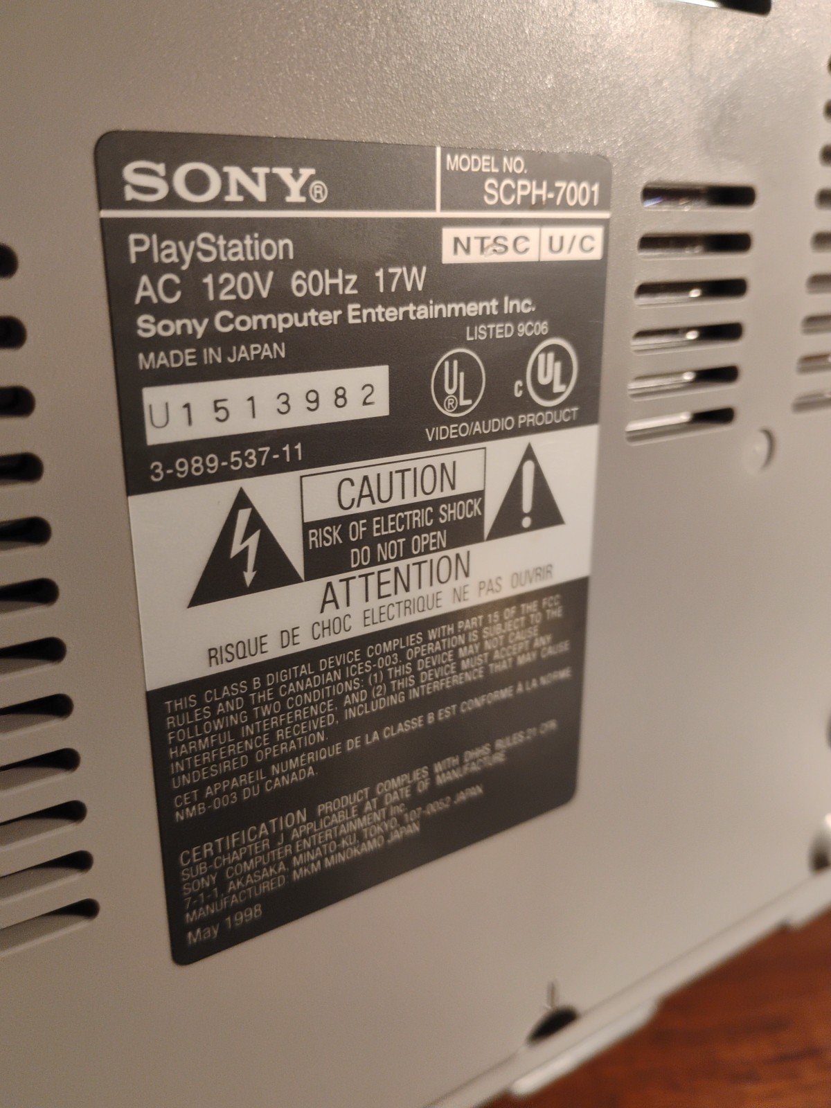 🔥1998 SONY PlayStation PS1 SCPH-7001 Controller & Cords Tested & Working Games