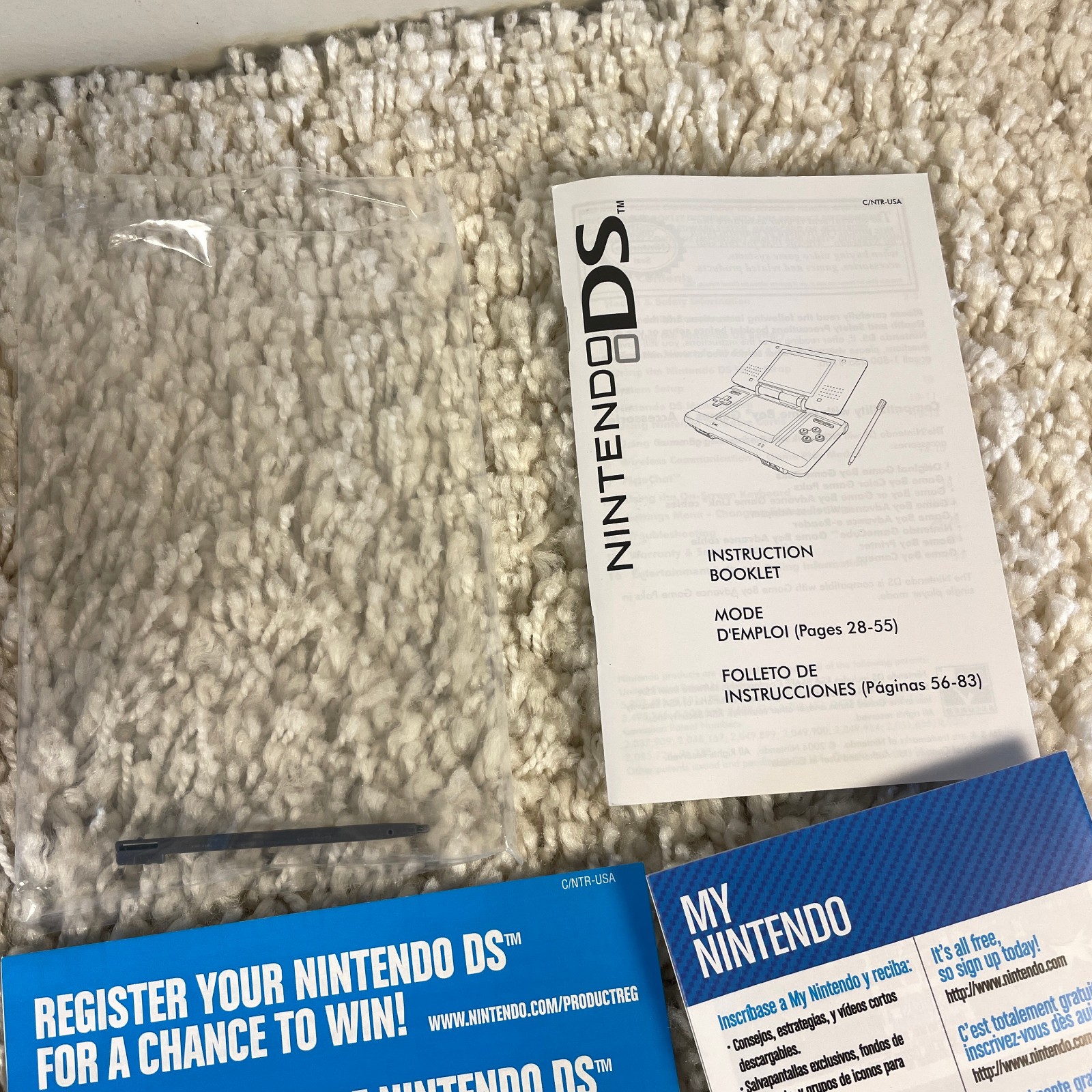 Nintendo DS Original NTR-001 Titanium Silver Handheld System Complete in Box CIB