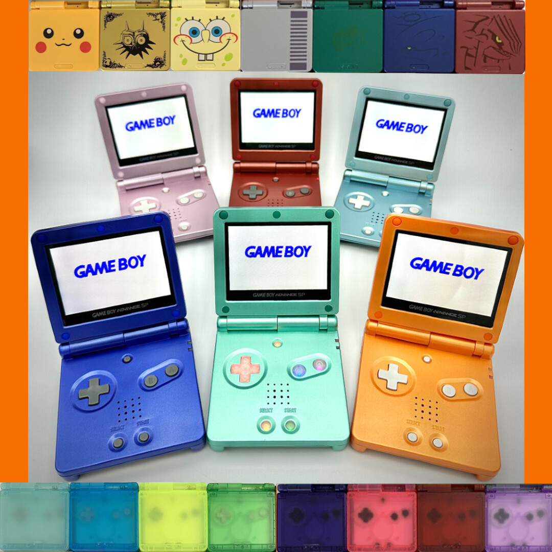 Nintendo Gameboy Advance SP Pokémon V5 IPS LCD Reshell Glass Screen &New Battery