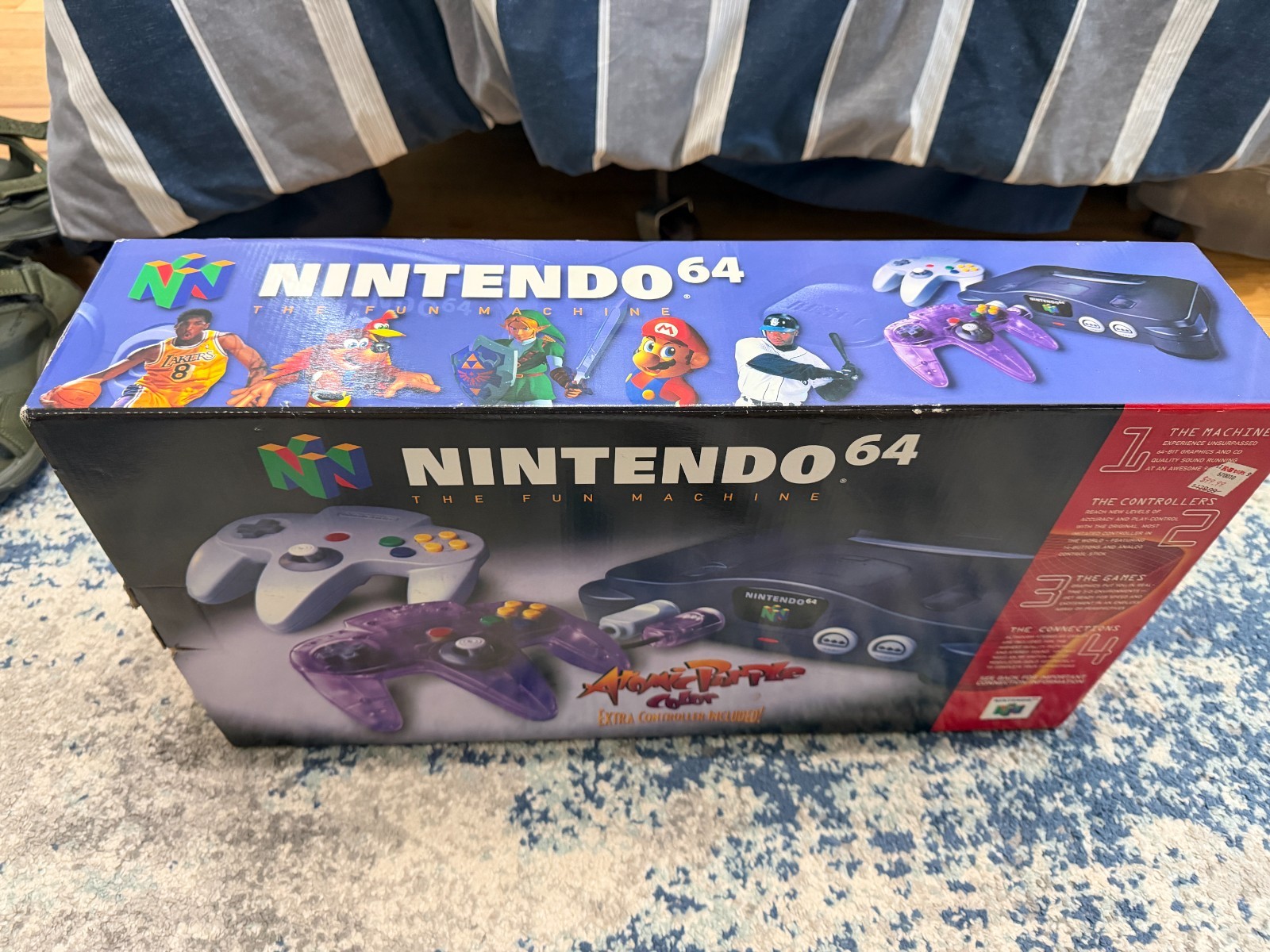 Nintendo 64 N64 Console Atomic Purple Bundle w/ Original Box & Expansion Pak TES