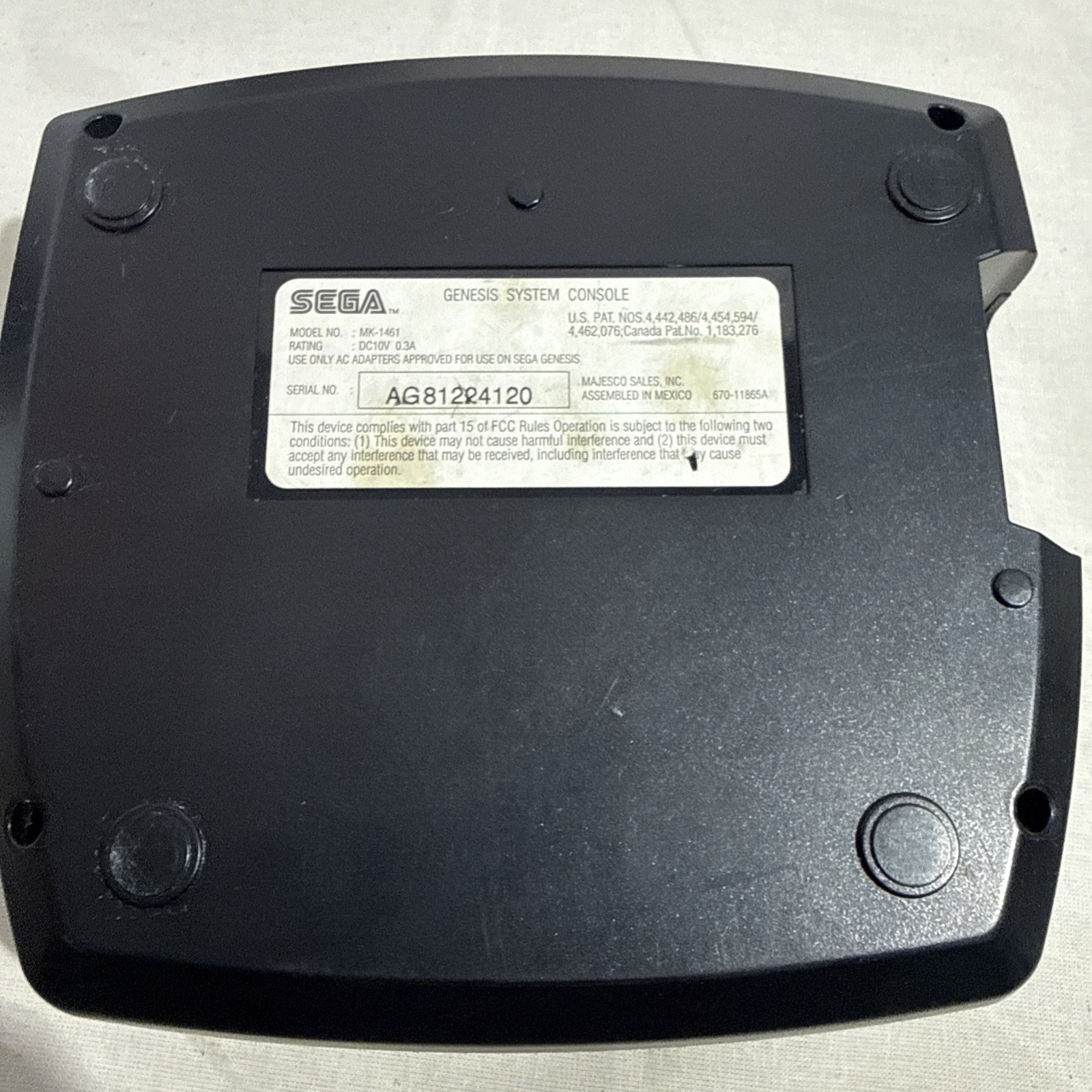 SEGA Genesis Model 3 MK-1461 Video Game Console (Tested/Working No Controller)
