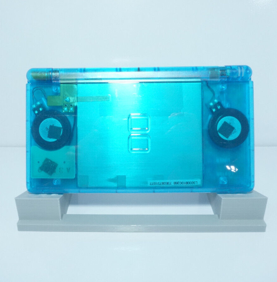 Nintendo DS Lite Transparent Clear Blue Handheld System with Charger & Stylus