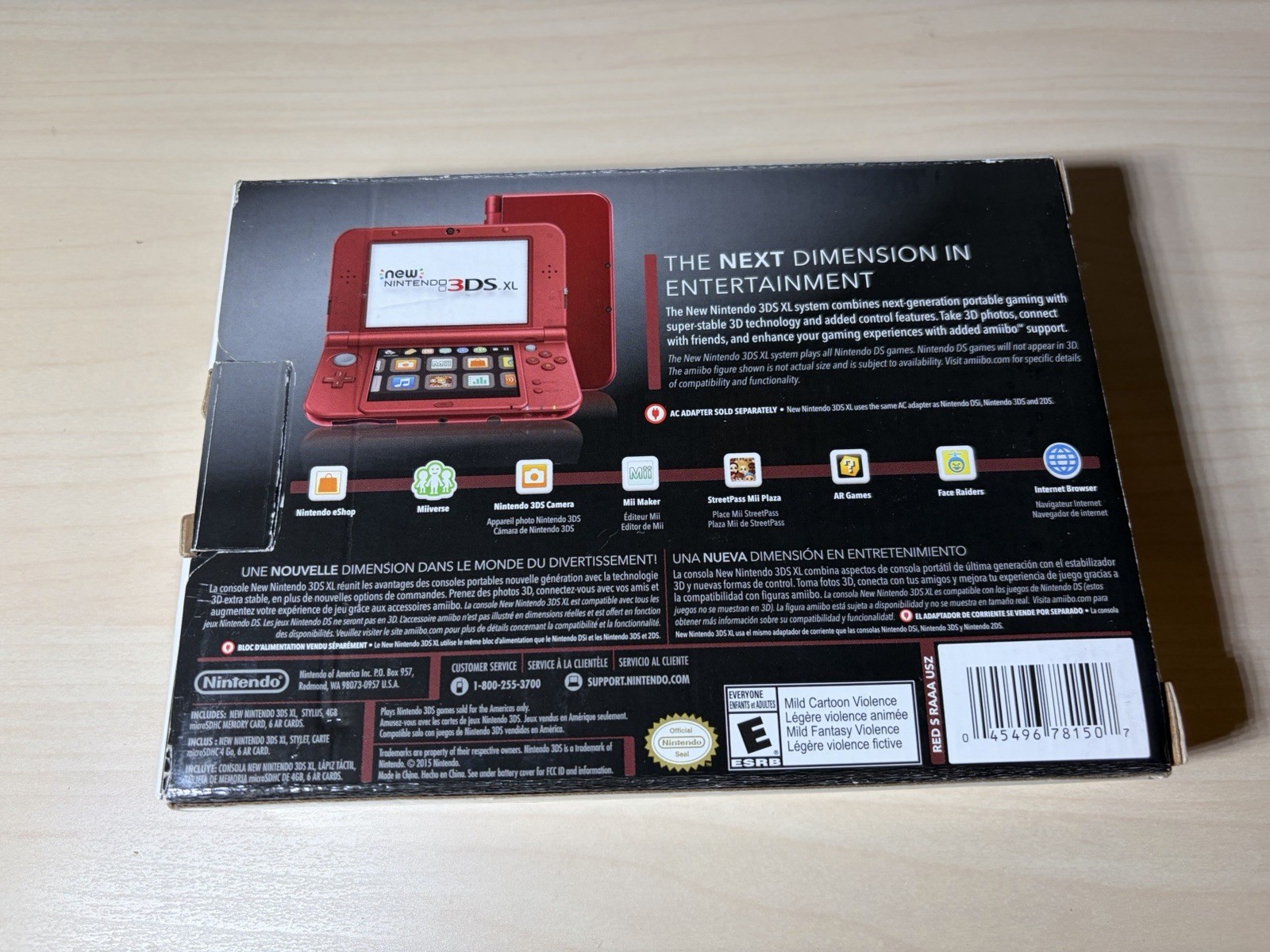 New Nintendo 3DS XL Red Handheld Console In Box – Near Mint