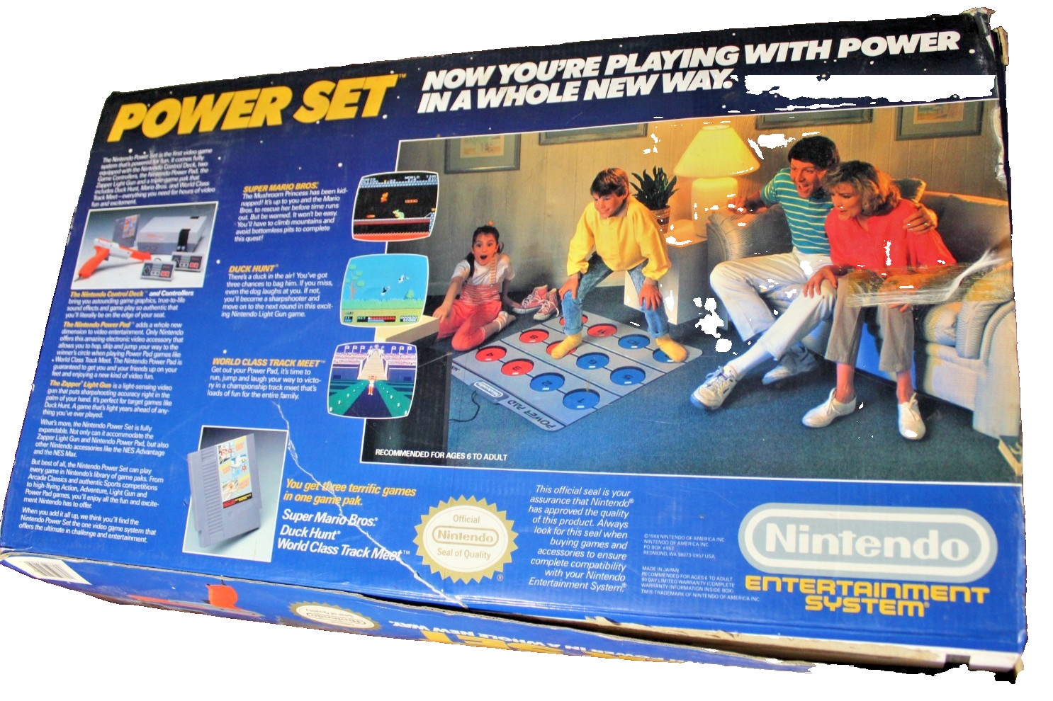 NES Nintendo Entertainment Power Set Box Foam Pad Gun No Console