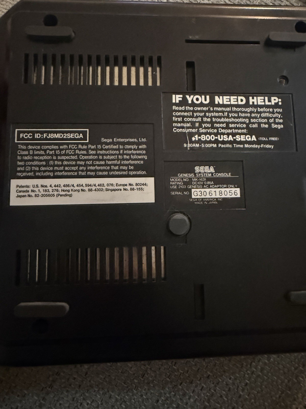 2 Sega Genesis Bundle MK-1631 – 2 Controllers – 9 Games – Tested, Working READ