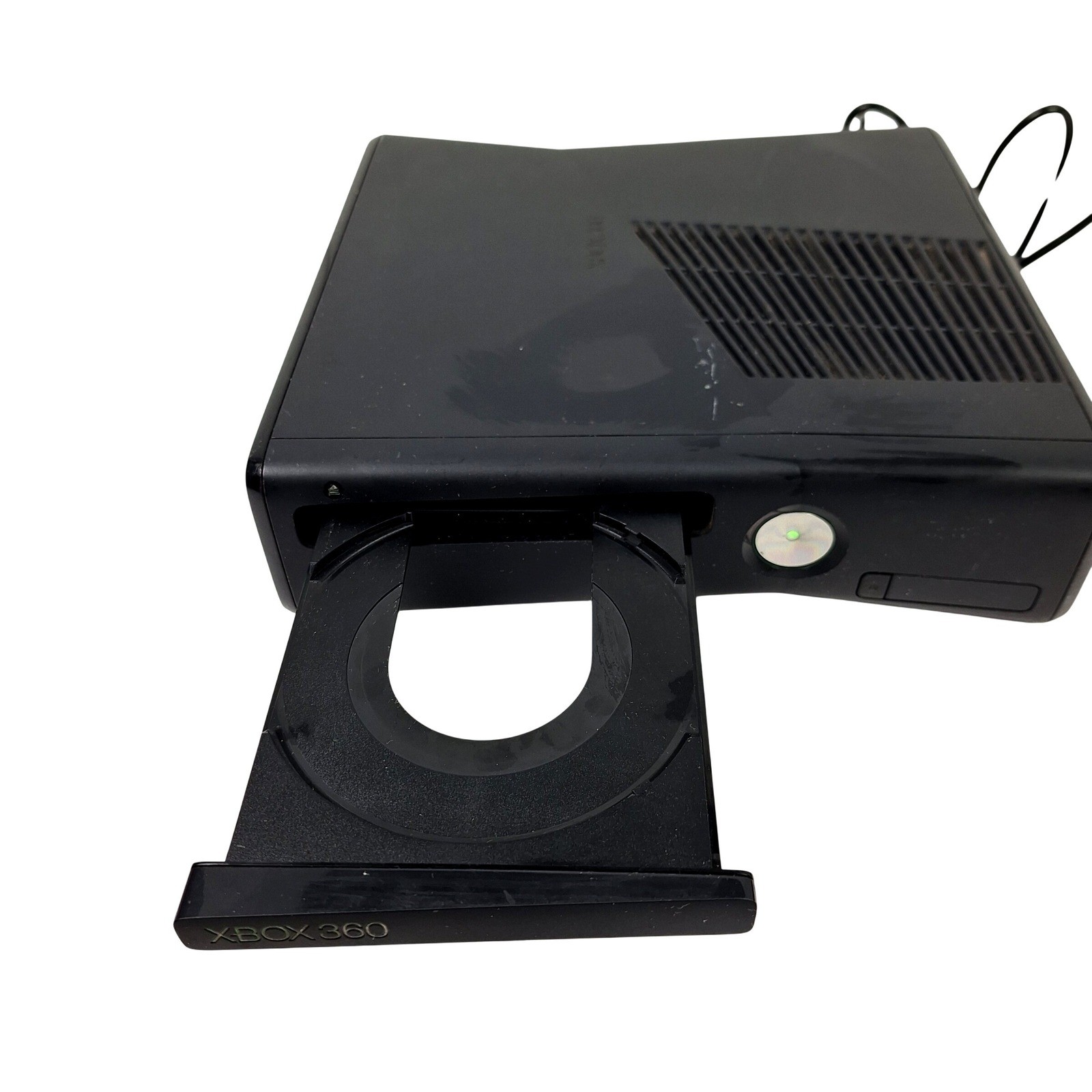 Microsoft Xbox 360 S Slim Console Model 1439 Black w/ Power Cord Powers Untested