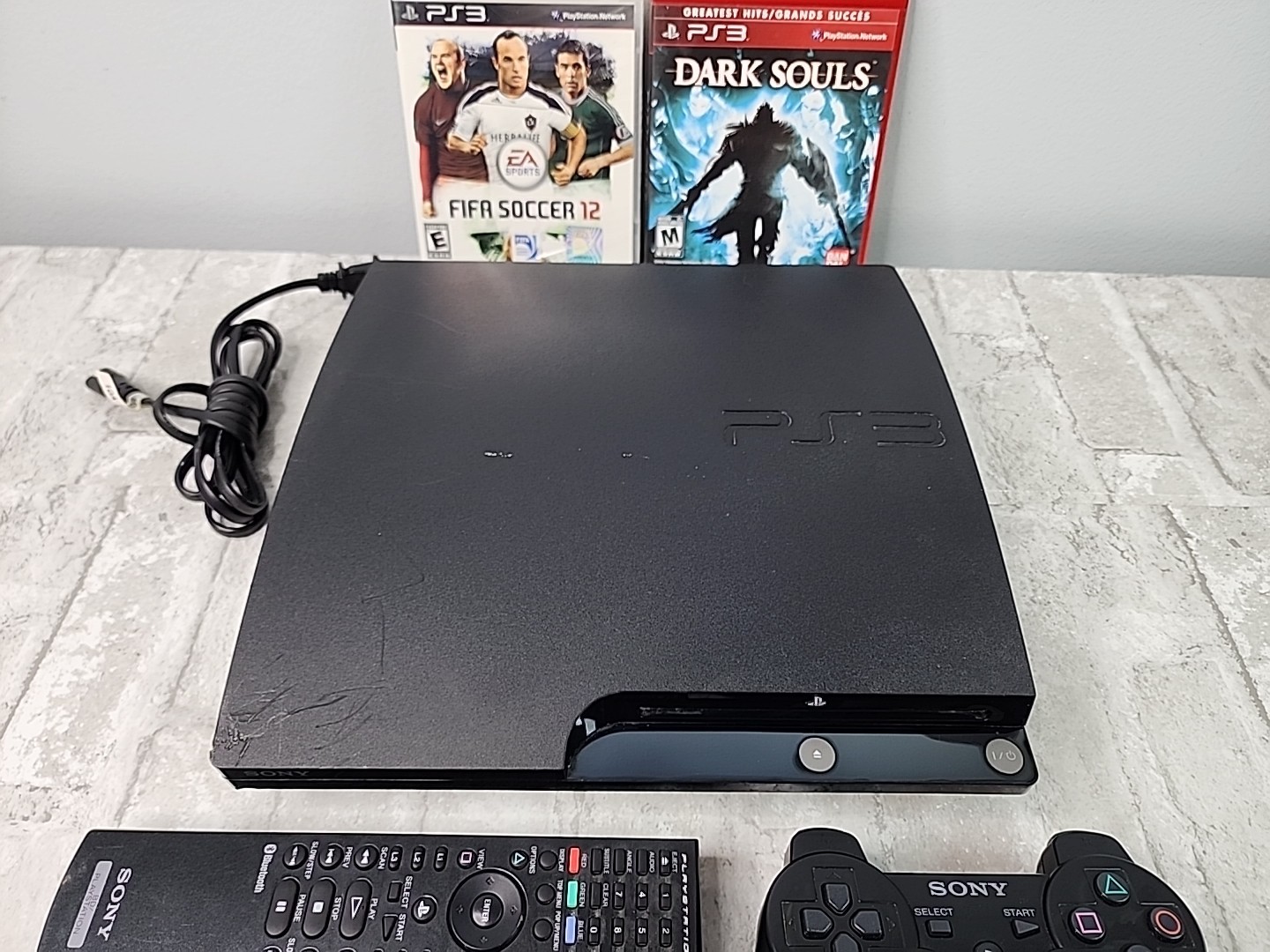 Sony Playstation PS3 120GB Slim Console CECH-2001A w/ Controller, Remote & Games