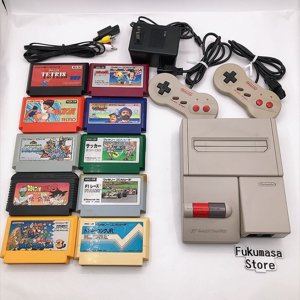 Nintendo New Famicom Console AV HVC-101 2 Controller Made in Japan NES Tested