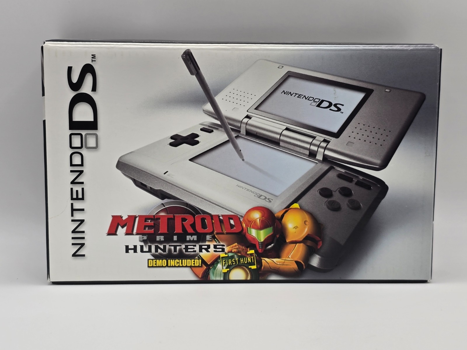 Nintendo DS Handheld Console NTR-001 Silver Metroid Prime Hunters Included CIB