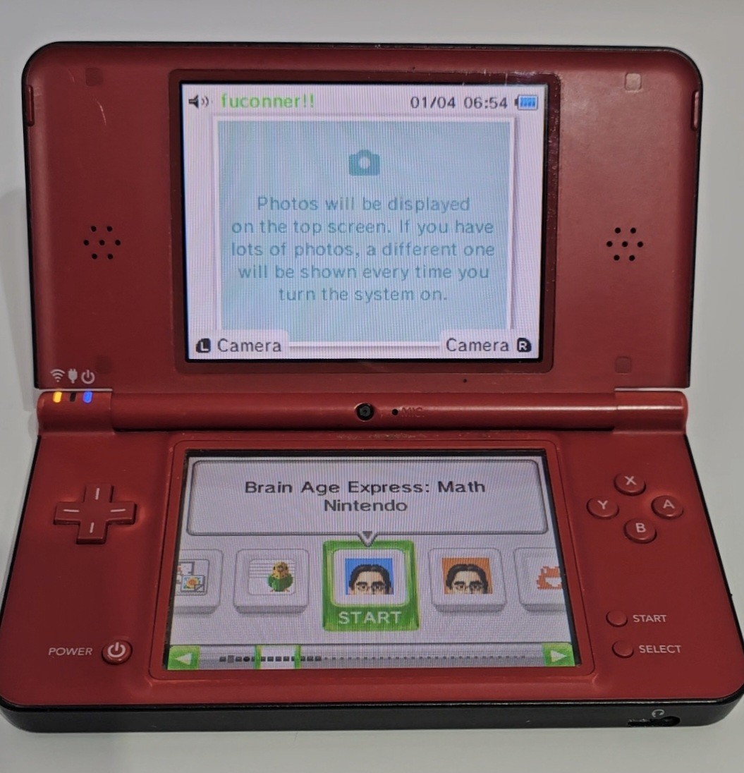 Nintendo DSi XL Super Mario Bros 25th Anniversary Red~ Charger, Case Tested