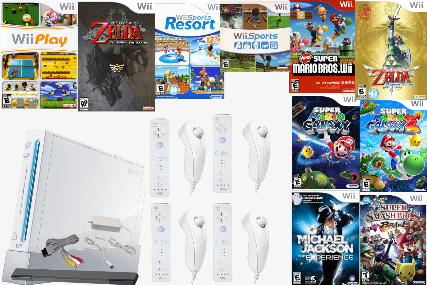 GUARANTEED – Nintendo Wii Console + Pick Game + Gamecube – AUTHENTIC Controllers