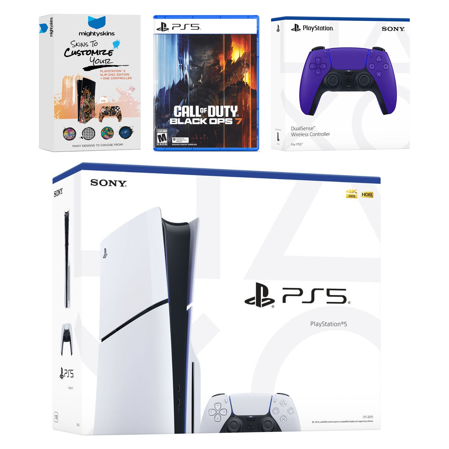 Sony PlayStation 5 Disc + Call of Duty Black Ops 7, Extra Controller – Purple