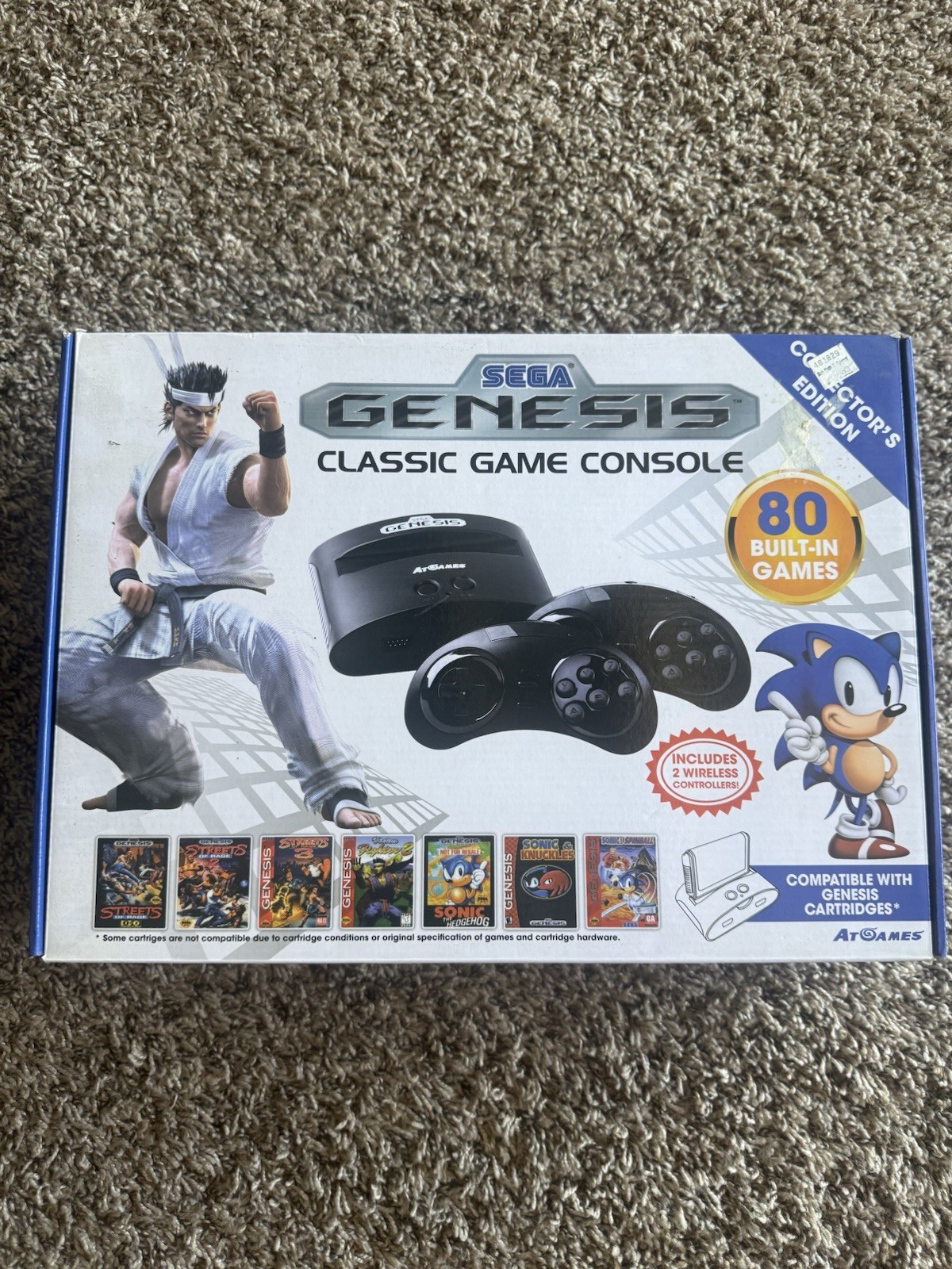SEGA Genesis Classic Black Game Console with 80 Preloaded Games w/Sonic Hedgehog