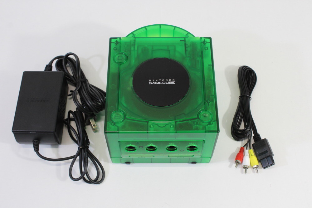 Nintendo Gamecube Console Clear Transparent Dark Green & AC AV NTSC-U/C DOL-001