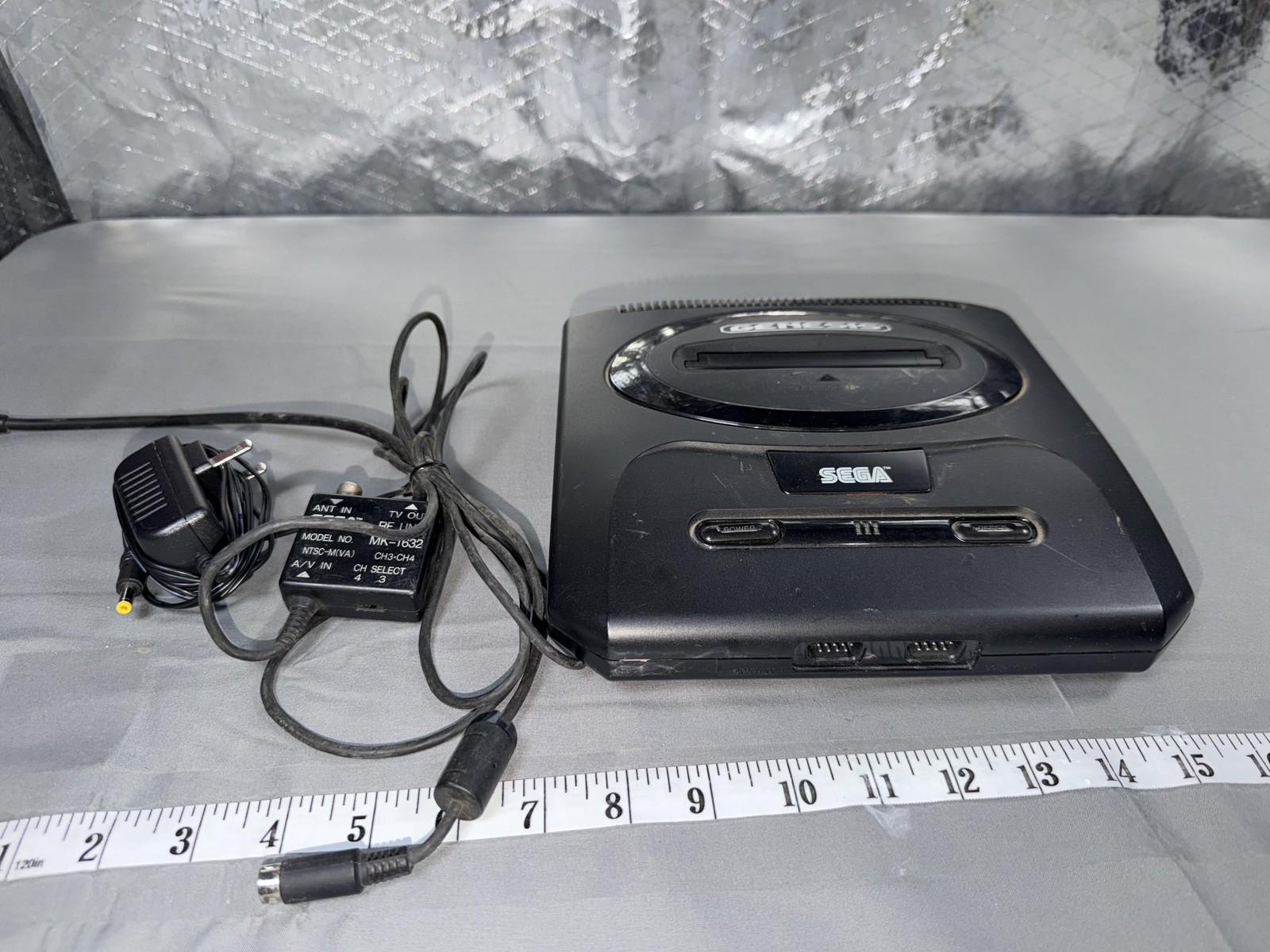 Vintage Sega Genesis MK-1631 Console Black RF Unit AC Adapter Tested READ