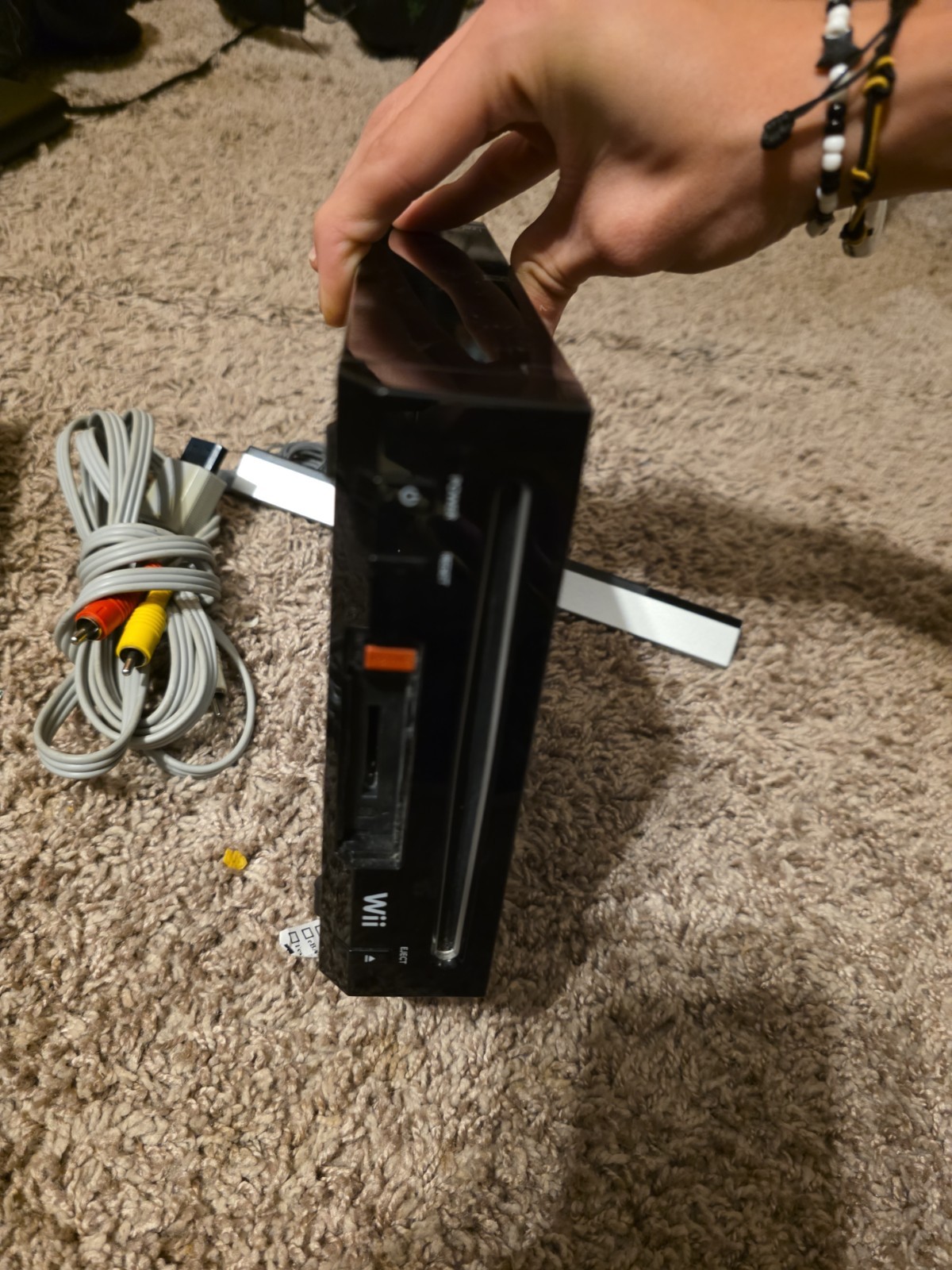 Nintendo Wii Black Console With Cords Tested And Works – See Pics