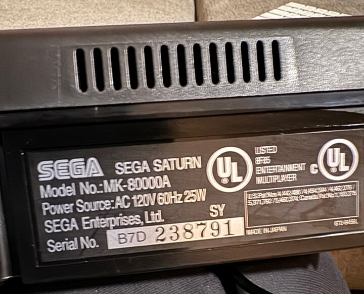SEGA Saturn MK-80000A Black Console Only Defective Sold As-is Turns On