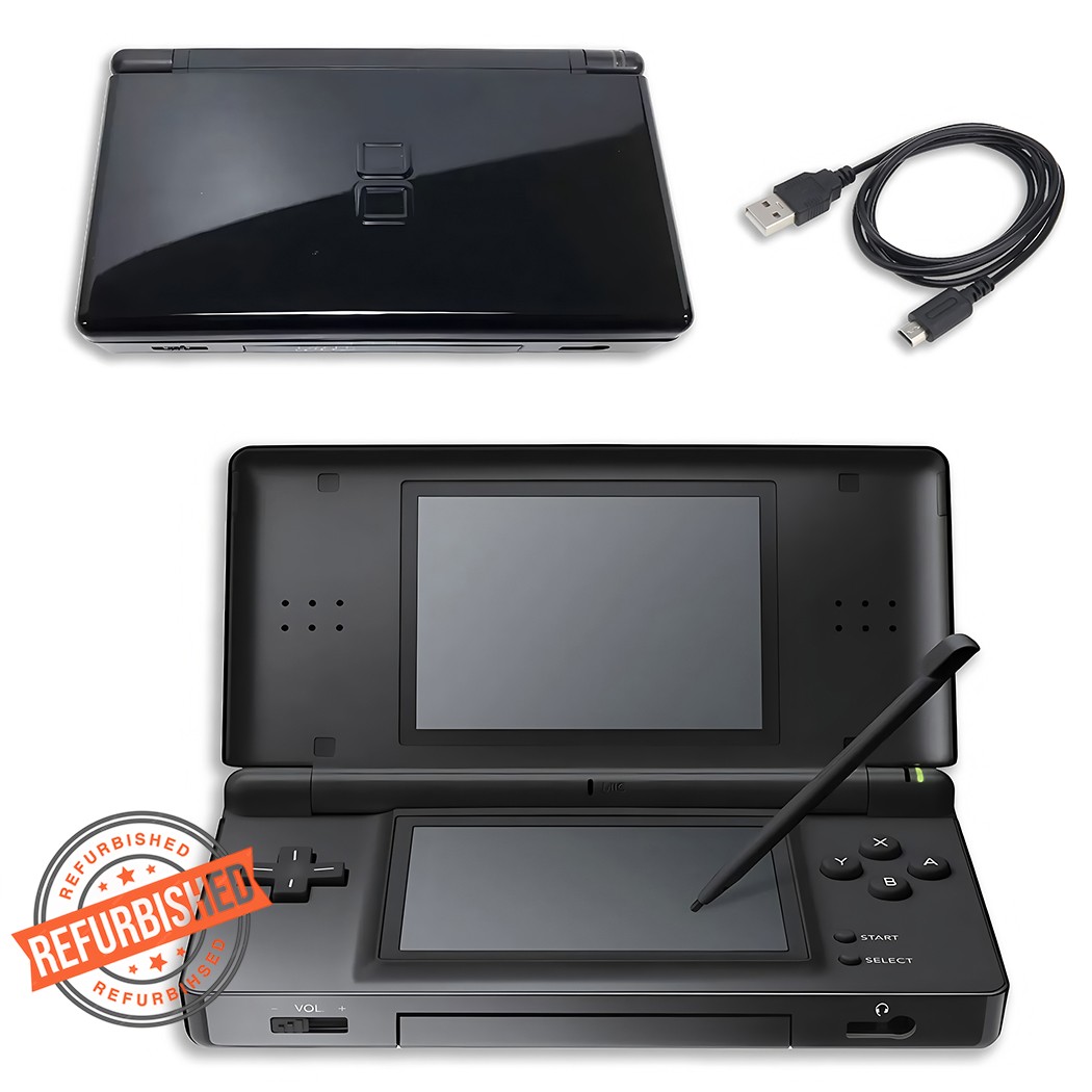 Nintendo DS Lite Console Handheld System Cleaned Tested New Black Case Reneweds