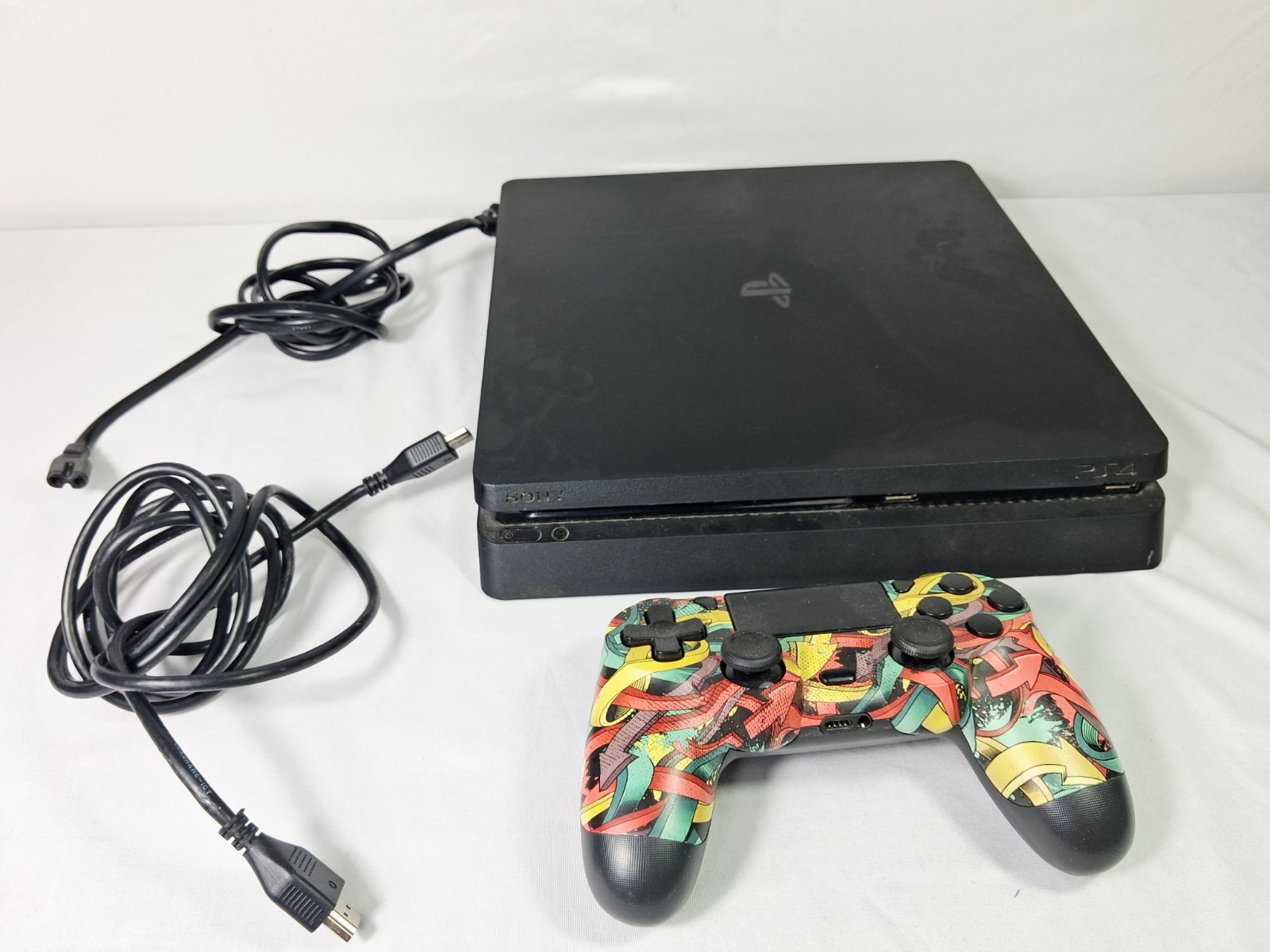 Sony PlayStation 4 PS4 Slim Console For Parts Repair Disc Drive Scratches Discs