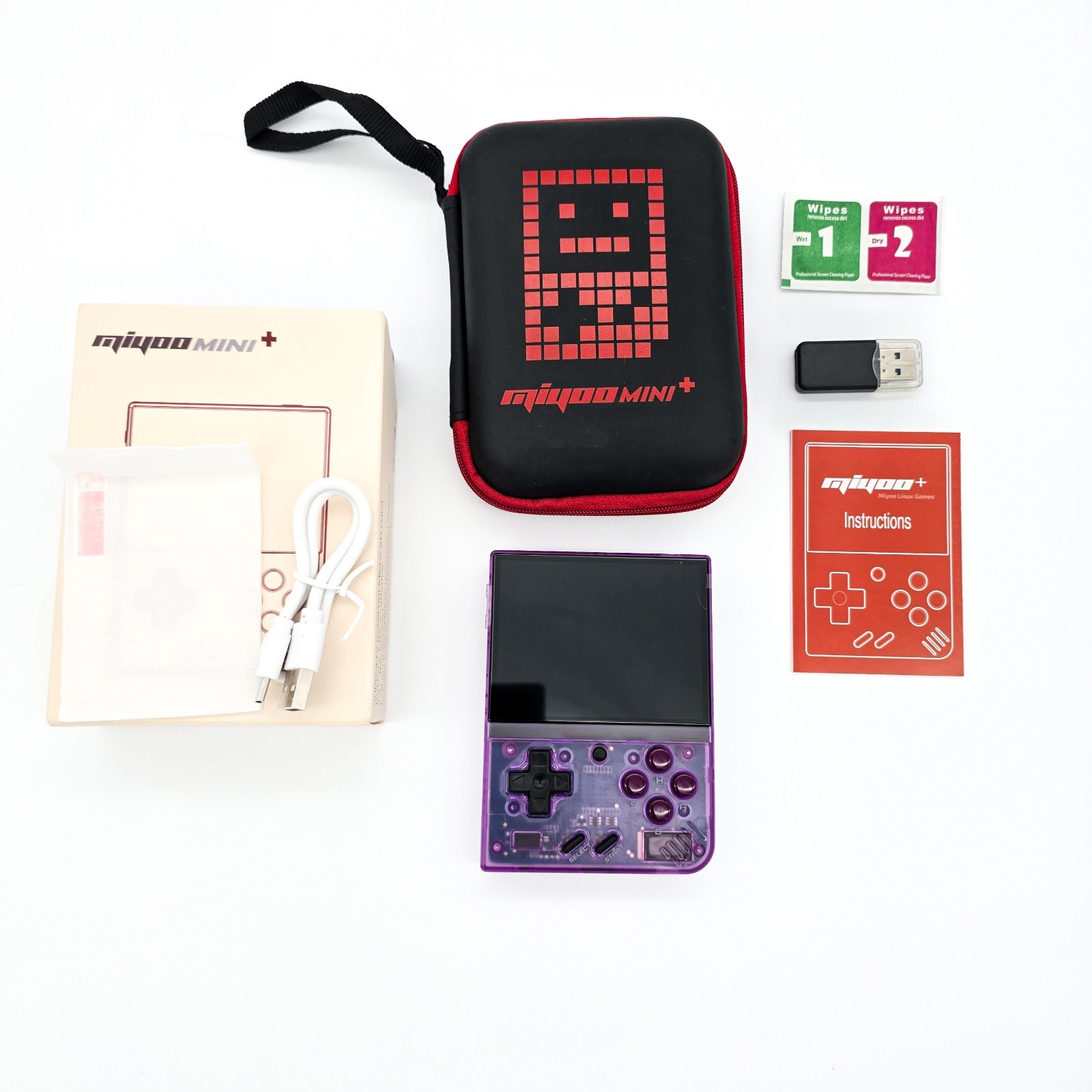 Miyoo Mini Plus Retro Handheld Game Console full 64GB Linux System with Case!